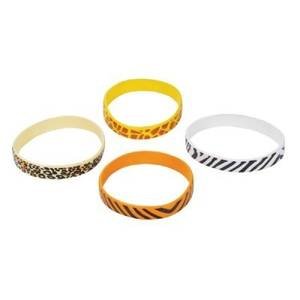 Safari Animal Print Rubber Bracelets for Women & Men - Colorful Assorted Wildlife Design Wristbands for Outdoor Adventures, Travel & Casual Wear