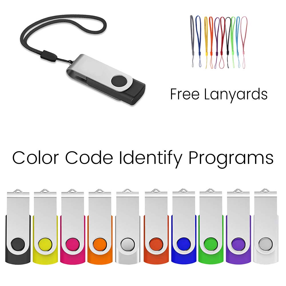 ABLAZE 20-Pack 512MB USB 2.0 Flash Drives with Lanyards - Bulk Storage for Office & School