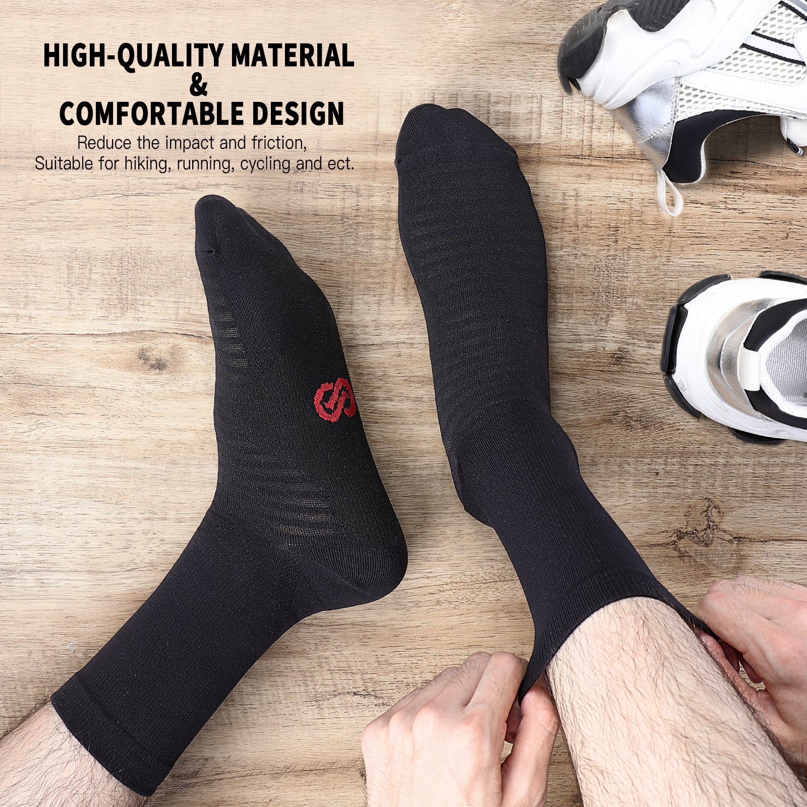 GECKOMAN x PAPLUS Athletic Crew Socks for Men & Women - Breathable Performance Running Socks for Sports, Gym & Daily Wear