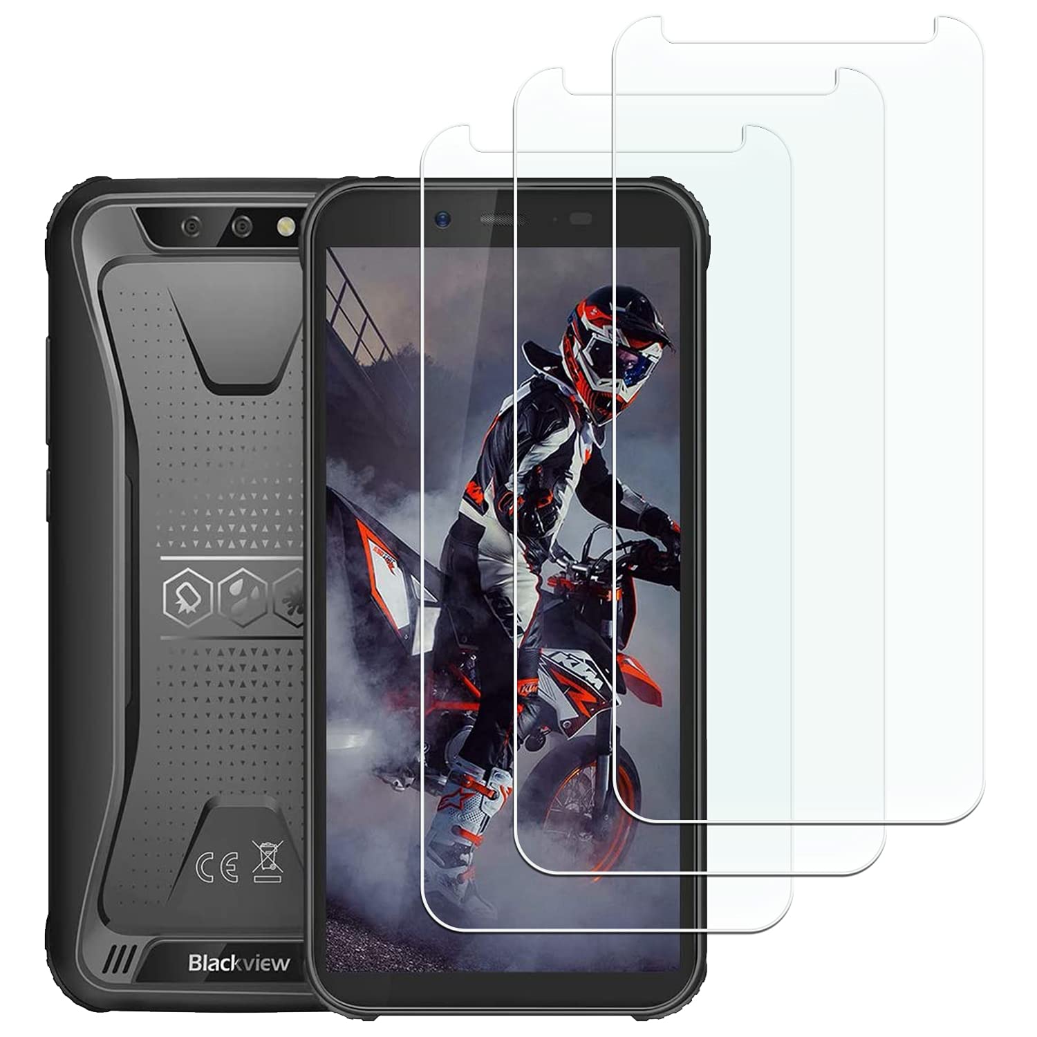 KELOLIN 3-Pack Tempered Glass for Blackview BV5500 Plus - Anti-Scratch, Anti-Fingerprint - Perfect for Outdoor Adventures