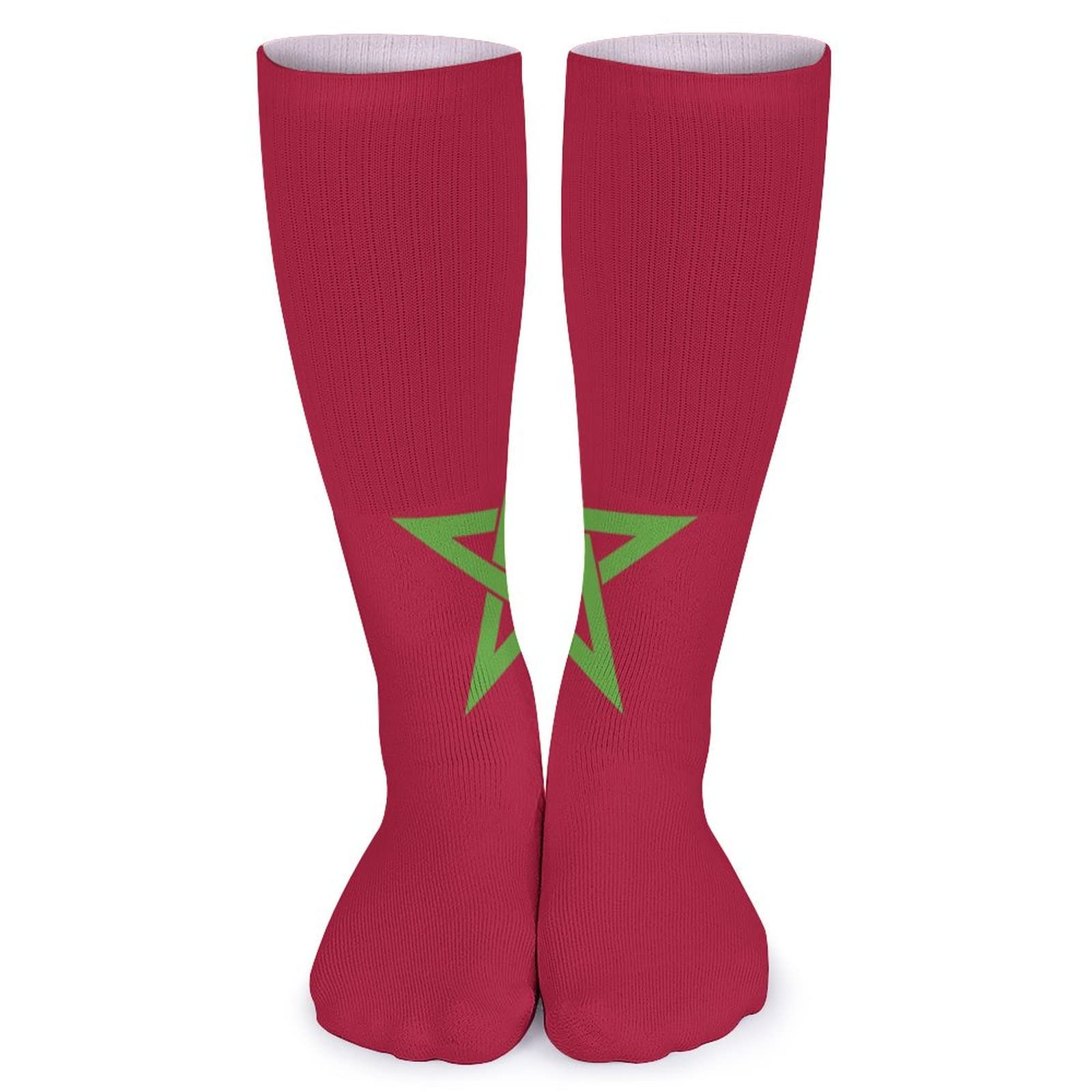 Morocco Flag Casual Socks - Moisture Wicking & Breathable Athletic Socks for Men & Women (5 Pairs) - Perfect for Sports, Travel & Everyday Wear