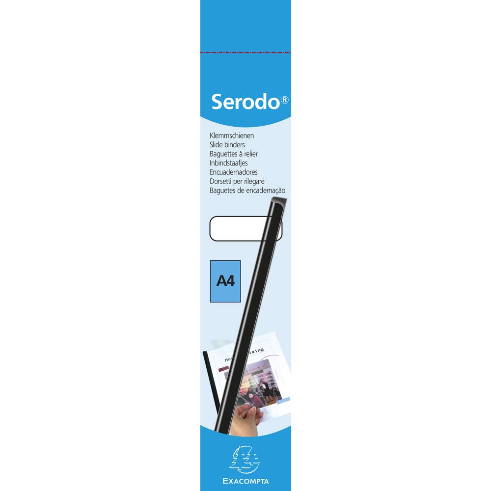 Exacompta Serodo Slide Binders - 25 Pack, Clear A4 Document Holders, 297mm x 12mm, Fits 120 Sheets - Perfect for Office Filing, School Projects & Presentation Materials