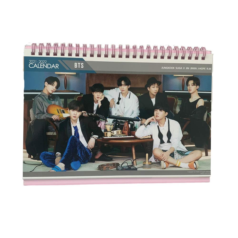 BTS Bangtan Boys 2021-2022 Desk Calendar with Stickers - Perfect for K-Pop Fans, Office Decor & School Supplies