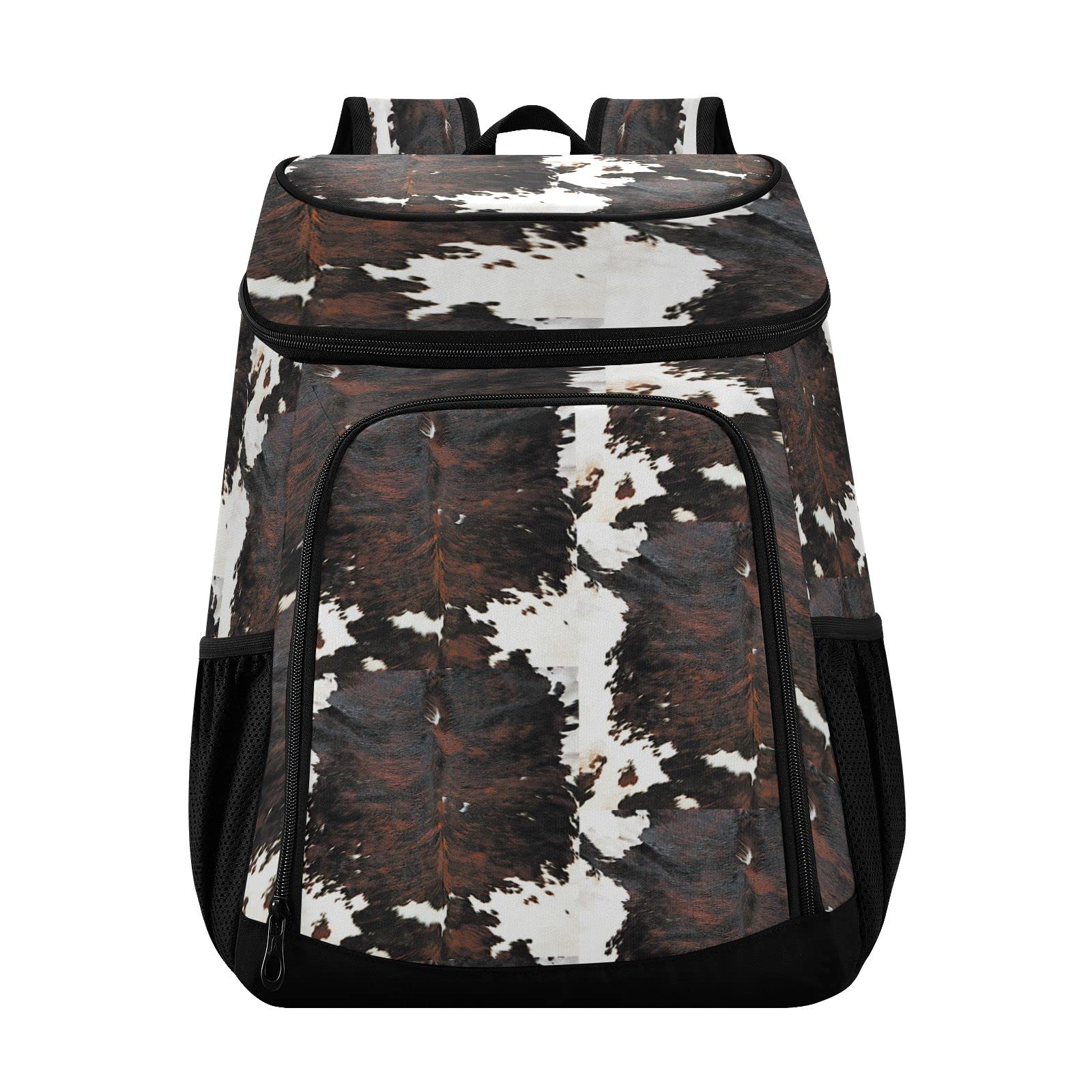 Brown Cow Pattern Insulated Cooler Backpack for Men & Women - Lightweight, Large Capacity, Keep Warm Lunch Bag for Camping, Travel, Beach, Work & Outdoor Adventures