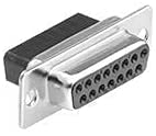 DB15 Female Crimp Type Shielded Metal Elbow Hood - Durable Connector for Industrial Automation & Computer Networking Equipment