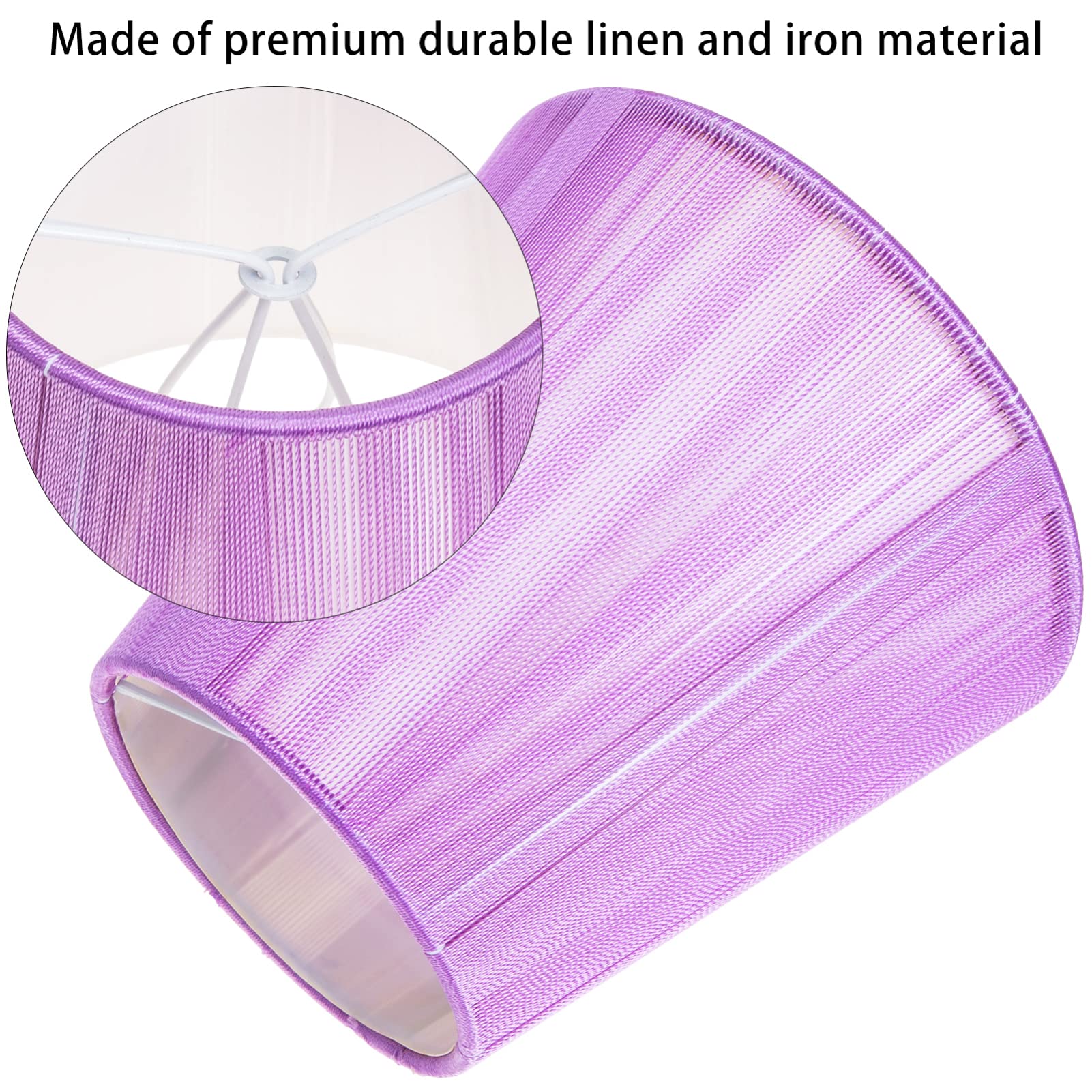 E14 Clip On Lampshade - Fabric Table Lamp Cover, Chandelier Shade, Hanging Light Protector & Bulb Cage Guard for Floor, Wall & Pendant Lights (Lavender) - Perfect for Bedroom, Living Room & Dining Room Lighting Decor