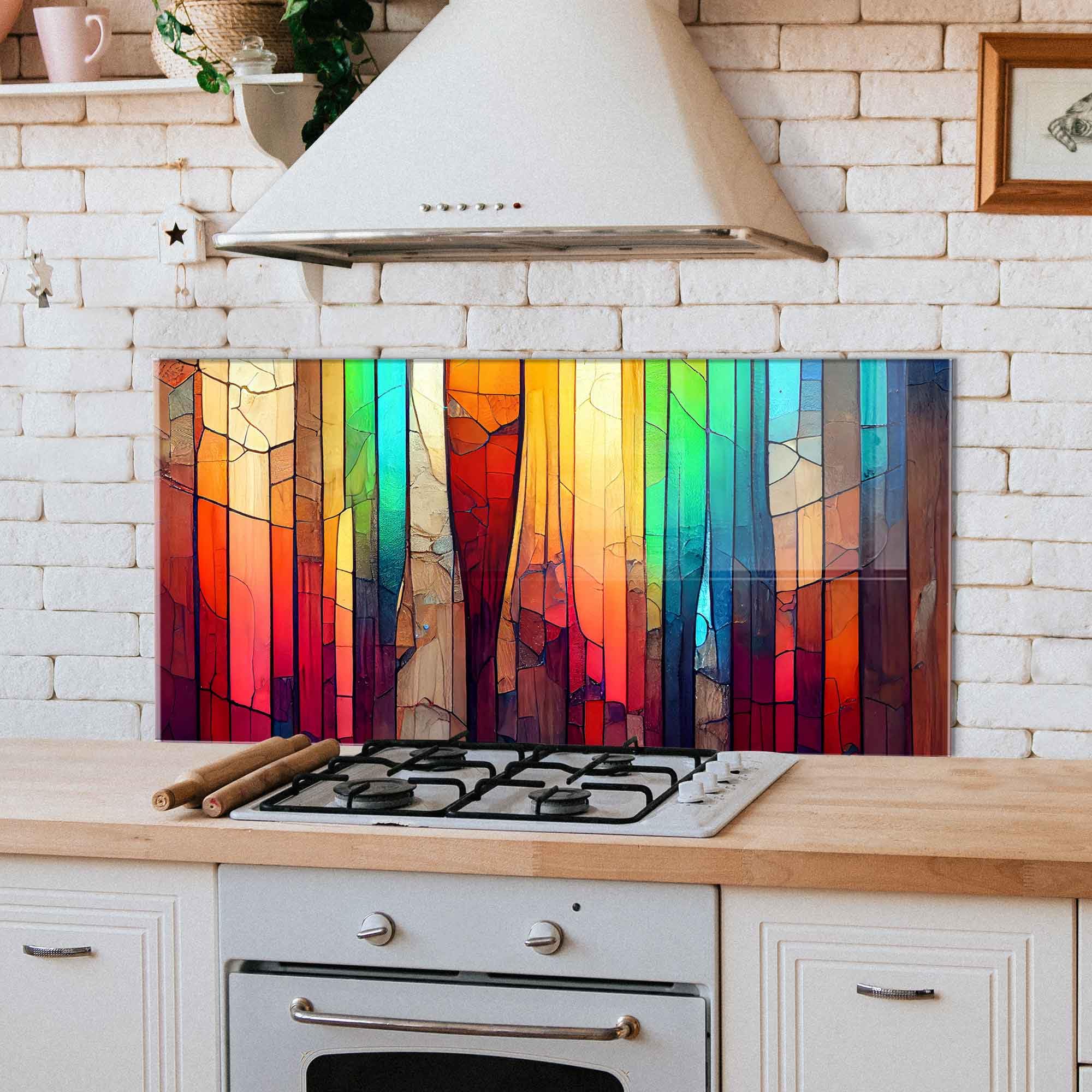 Premium Tempered Glass Kitchen Backsplash - 30x24