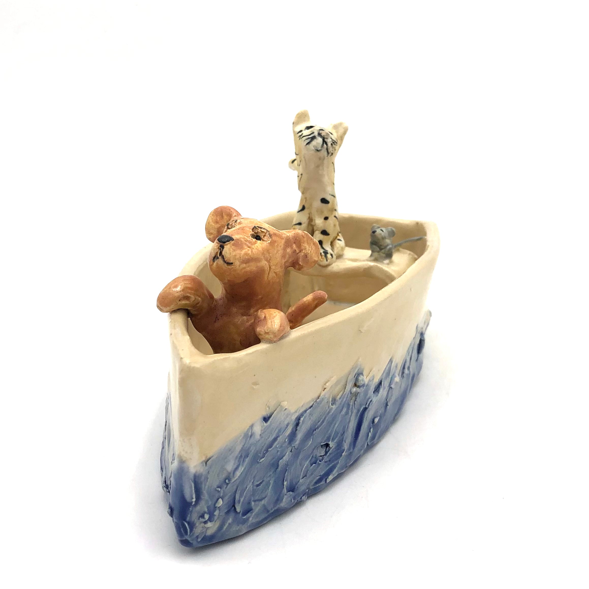 Handpainted Porcelain Sculpture - Sullivan FF Unexpected Traveling Companions Figurine | Unique Home Decor, Gift for Collectors & Art Lovers | Perfect for Living Room Display, Office Decor & Special Occasions