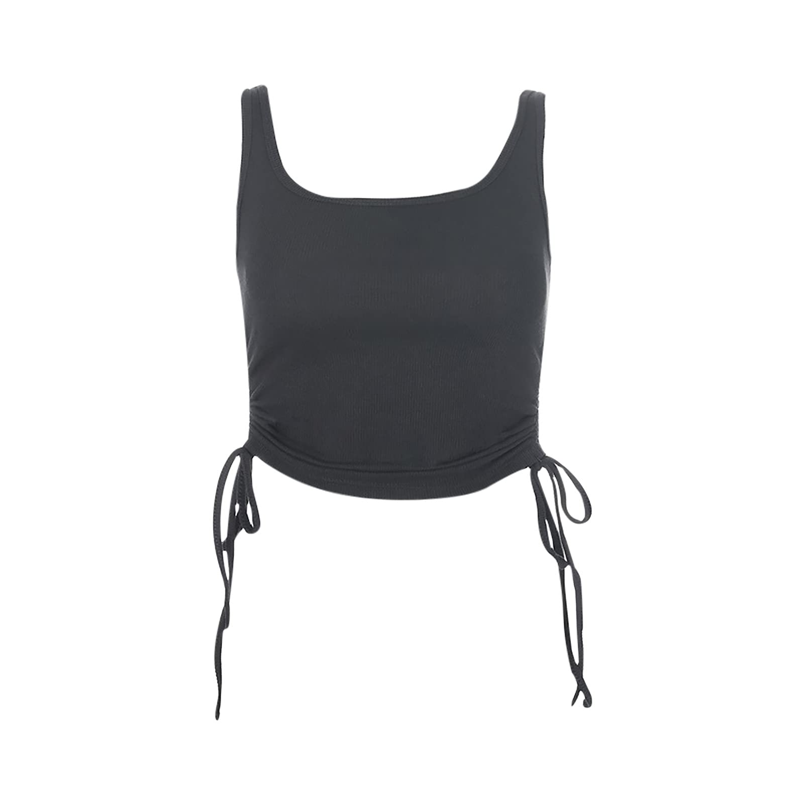 DESKABLY Women's Solid Color Tank Tops - Summer Casual Yoga Tops, O-Neck Sleeveless Blouse for Workout, Gym & Everyday Wear