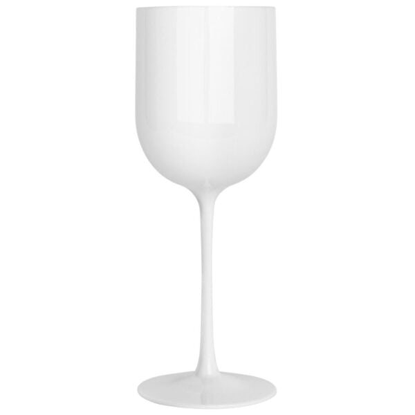 12 Oz White Plastic Wine Goblets - Shatterproof Party Cups for Wedding, Picnic, and Outdoor Events - Bulk Pack of 24