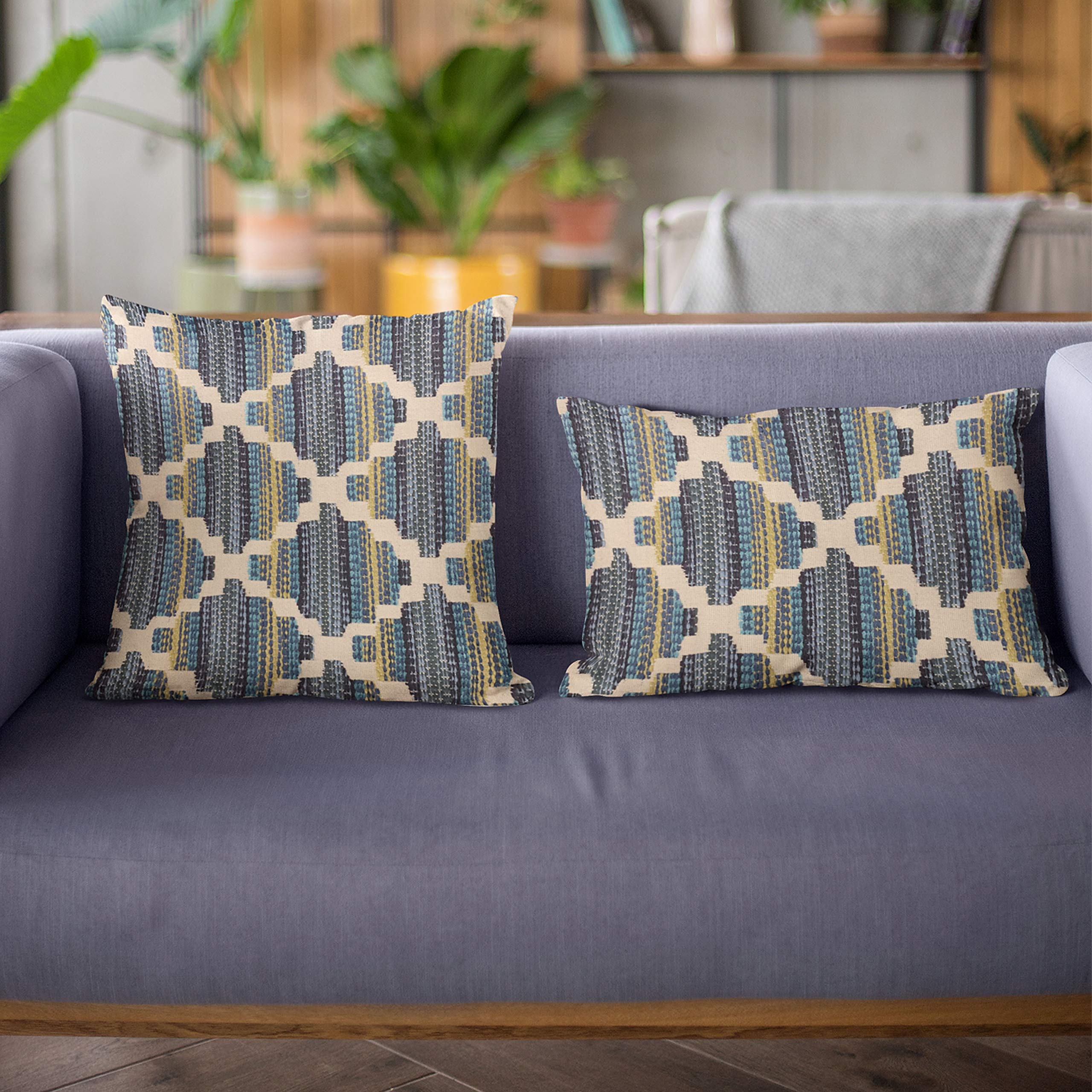 Luxury Blue Diamond Throw Pillow 12x20 Inches - Double Sided Decorative Cushion for Sofa, Bed & Home Decor | Plutus Brands Blue Plutus Lights Collection