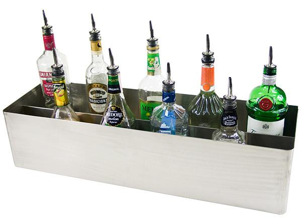 Stainless Steel Double Bar Speed Rail for Bartending - Commercial Bar Counter Organizer for Liquor Bottles & Glassware - Perfect for Bars, Restaurants, and Home Cocktail Stations