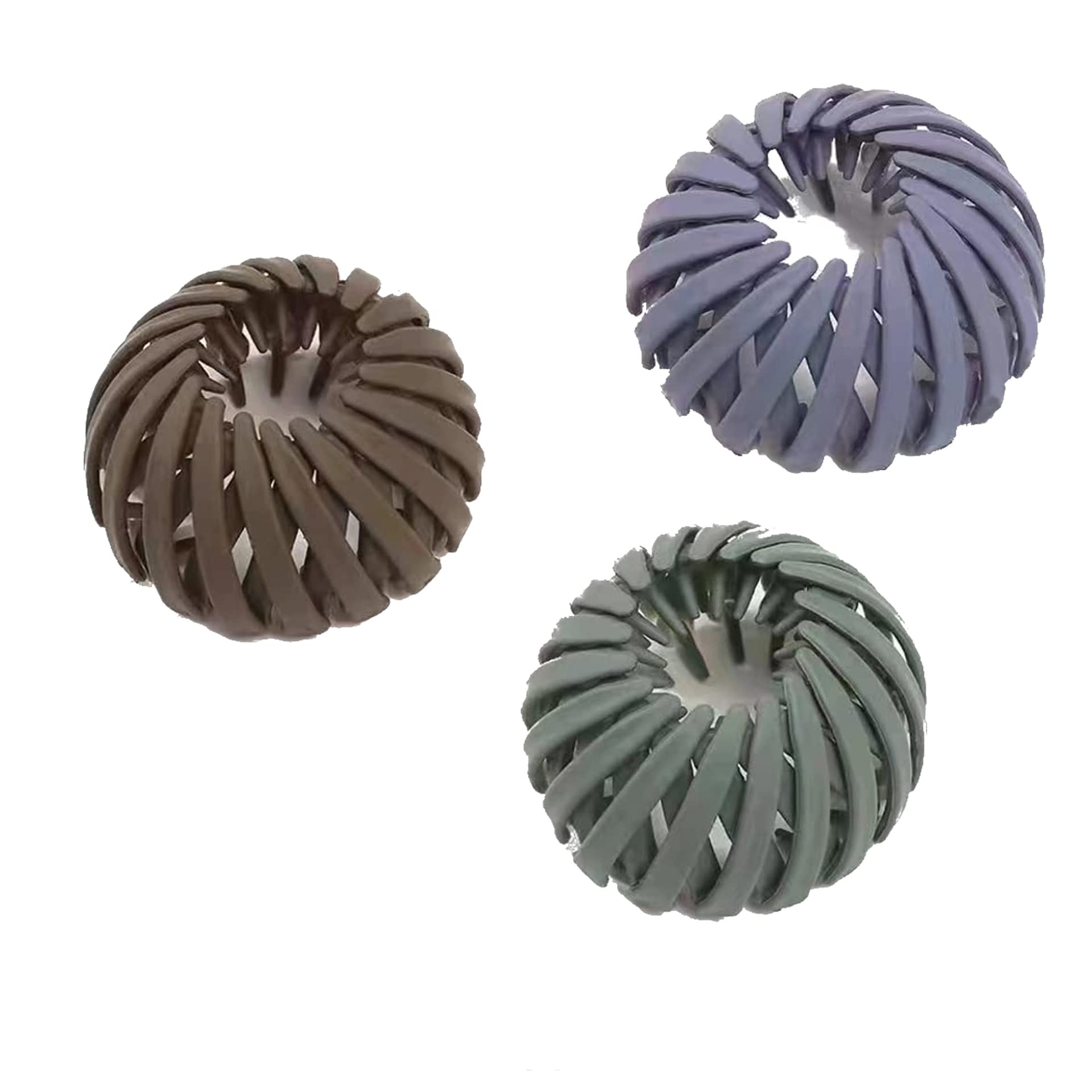 STYLEDOSE 3-Pack Multicolor Bird Nest Hair Clips - Expandable Bun & Ponytail Holder for Women & Girls - Perfect for School, Work, Parties & Everyday Hairstyles