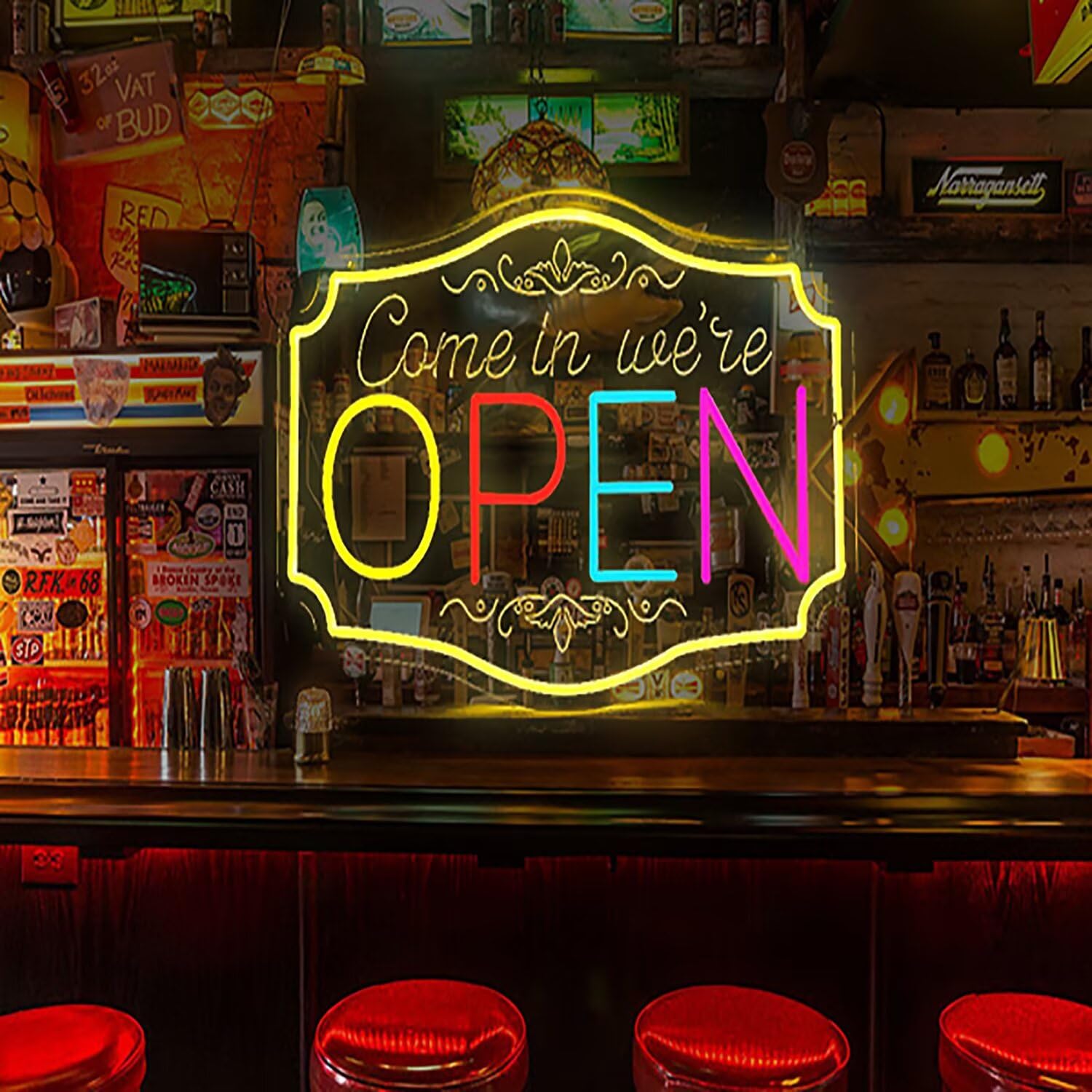 Custom LED Neon Sign for Business & Home Decor - Personalized UV Printed Acrylic Logo Sign - Perfect for Bars, Restaurants, Salons & Bedroom Wall Art - Durable & Energy Efficient Lighting for Storefronts, Weddings & Man Caves