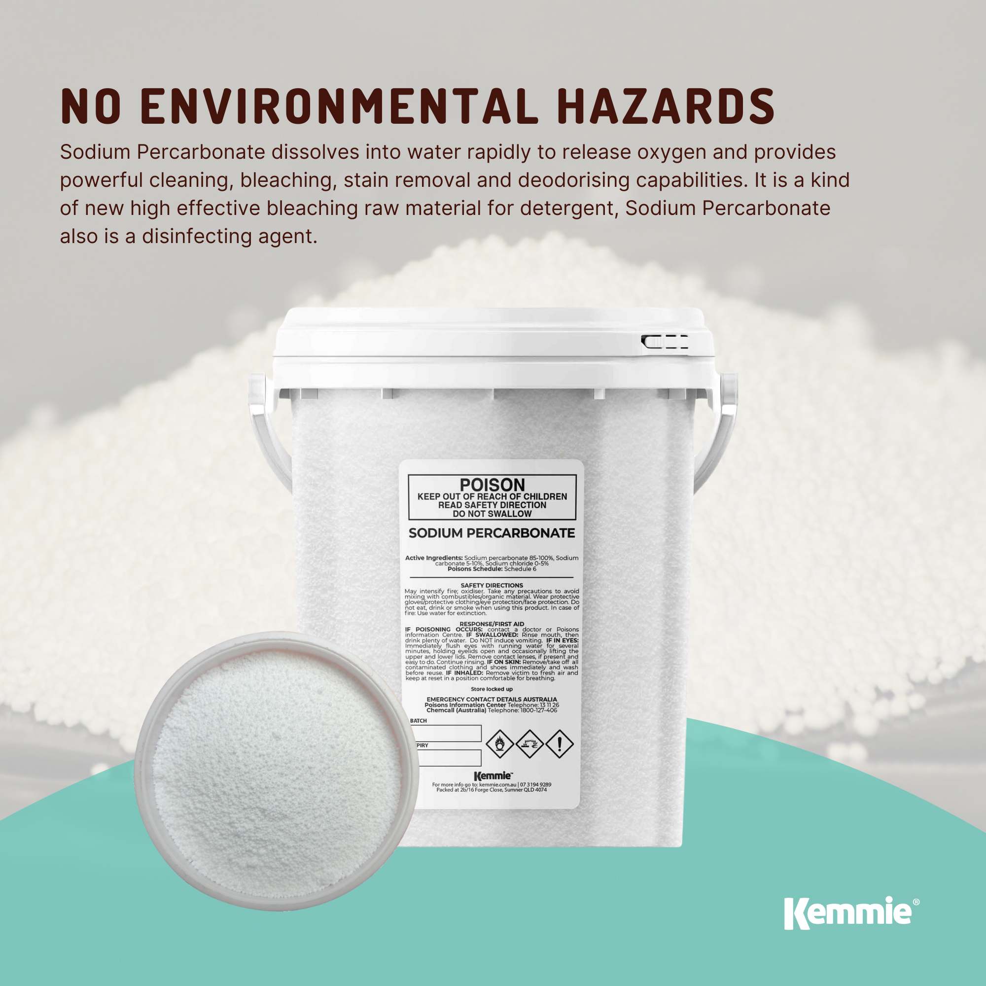 1.3Kg Sodium Percarbonate Tub | Eco-Friendly Laundry Cleaner, Brew Sanitiser & Oxygen Bleach | Stain Remover for Clothes, Home Brewing & Household Cleaning