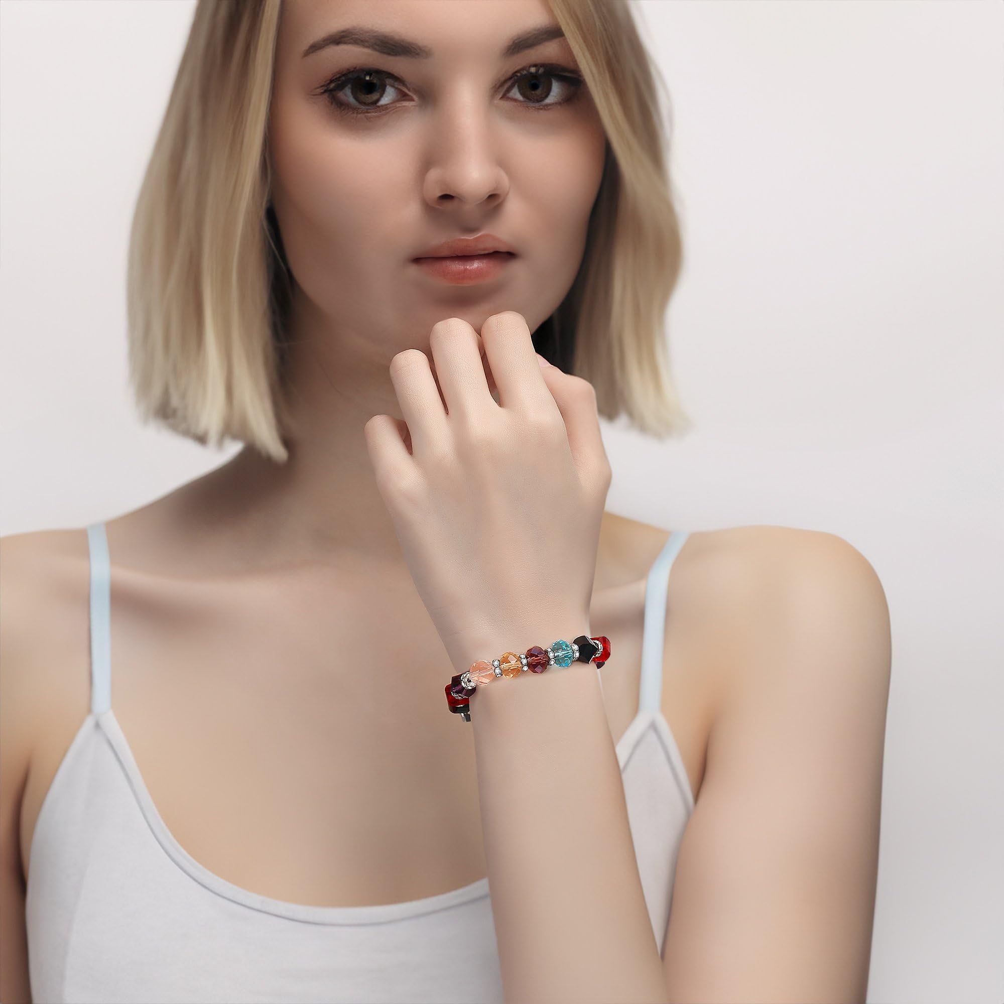 Custom Engraved Medical ID Bracelets for Women - 7.5 Inch Adjustable Beaded Alert Bracelet with Interchangeable Charms | Perfect for Diabetes, Allergies & Emergency Medical Identification