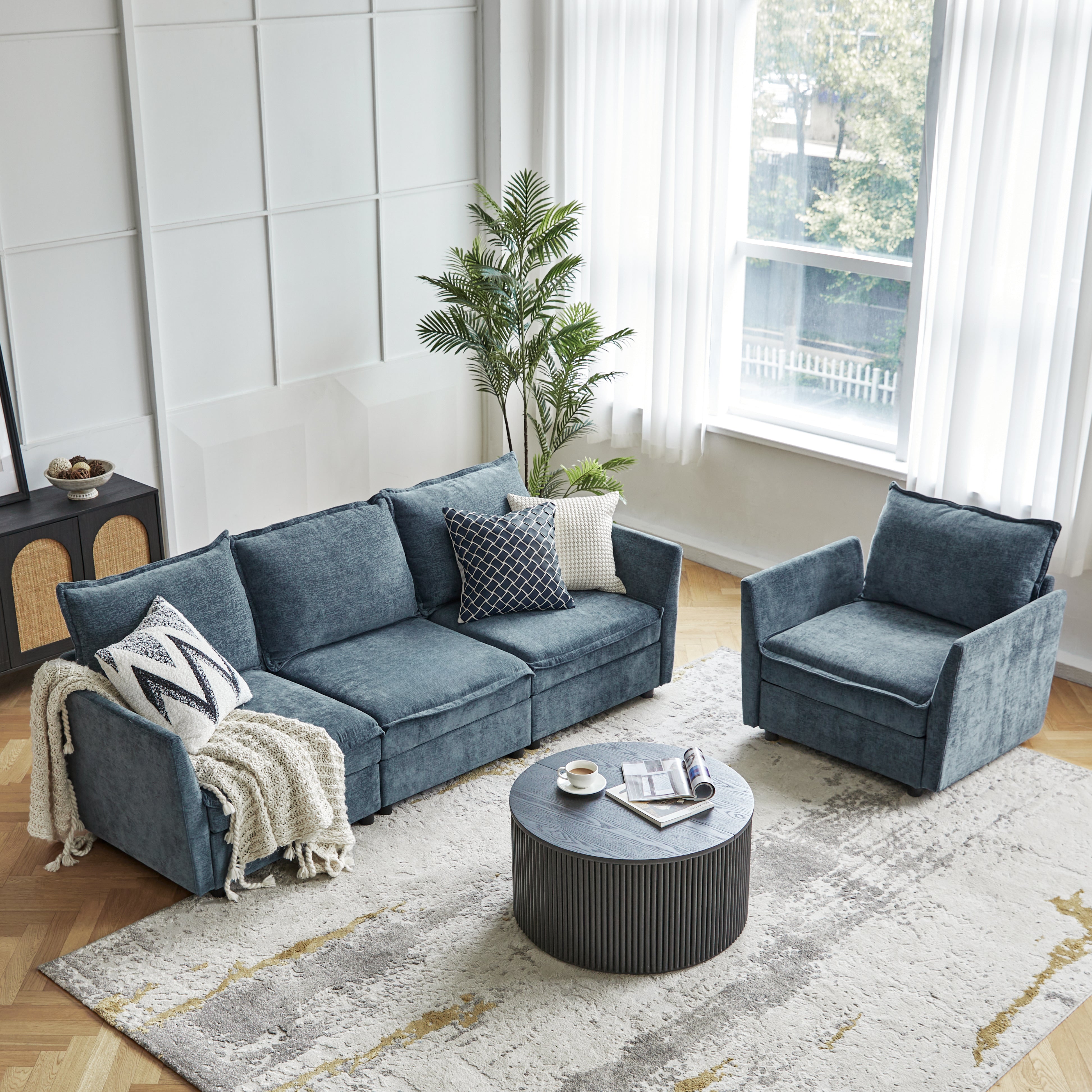 Harmetrix Oversized Soft Sectional Couch with Storage | Modern L-Shaped Sofa Bed with Hidden Compartment | Perfect for Living Room, Family Room & Small Spaces