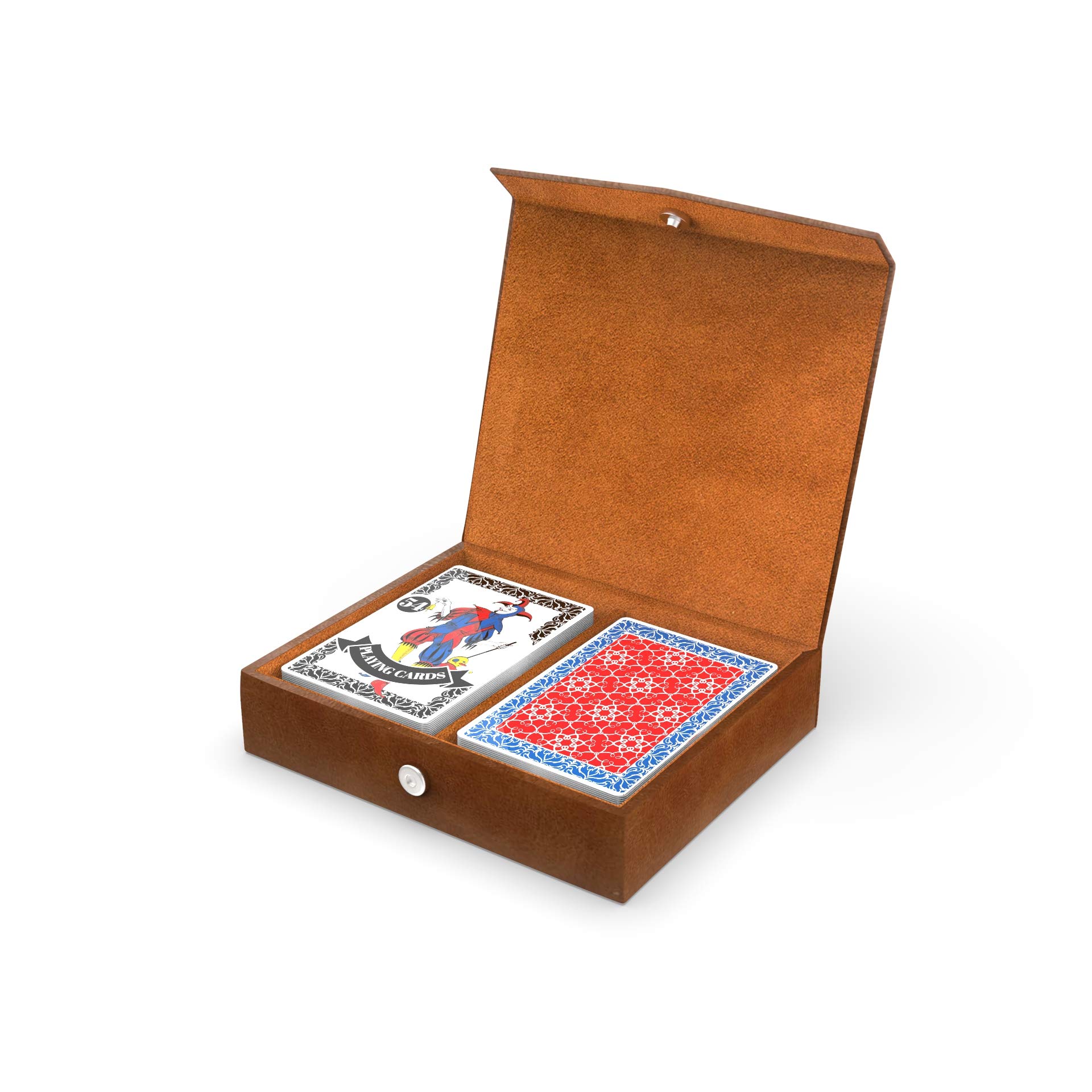 Premium MYANSER Poker Card Set - 2 Deck Luxury Playing Cards for Professional Players & Game Nights - Exquisite Horse Leather Gift Box - Perfect for Poker Parties, Casino Nights & Family Gatherings