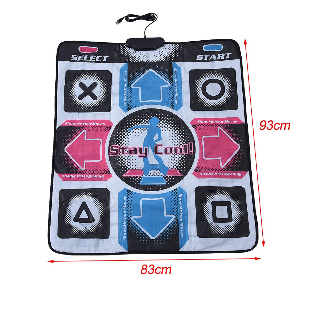ASHATA Dance Mat - Non-Slip Fitness Dance Pad with 10 Games & 99 Levels, Built-in Music Tracks CD, Ultra-Responsive No Delay Design, USB PC-Compatible, Perfect for Home Workouts, Kids' Parties & Family Game Nights