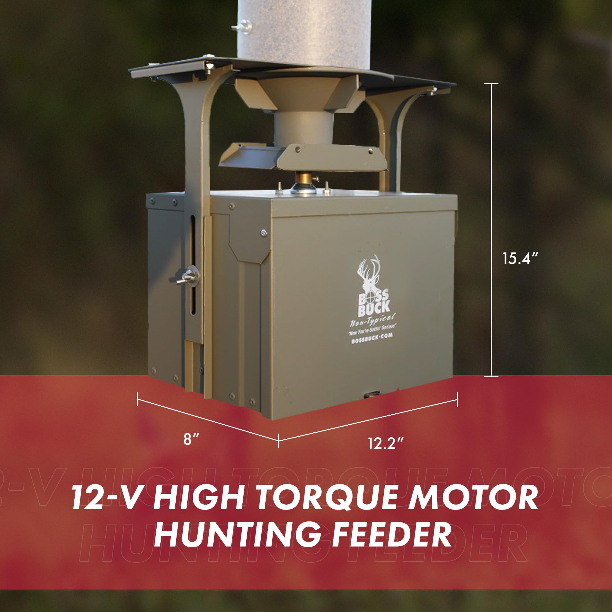 Boss Buck 12V High Torque Motor Hunting Game Feeder Conversion Kit with Timer Holder & Large Swing Door Slinger - 2 Pack for Deer, Turkey & Wildlife Feeding - Perfect for Hunting Season & Wildlife Management