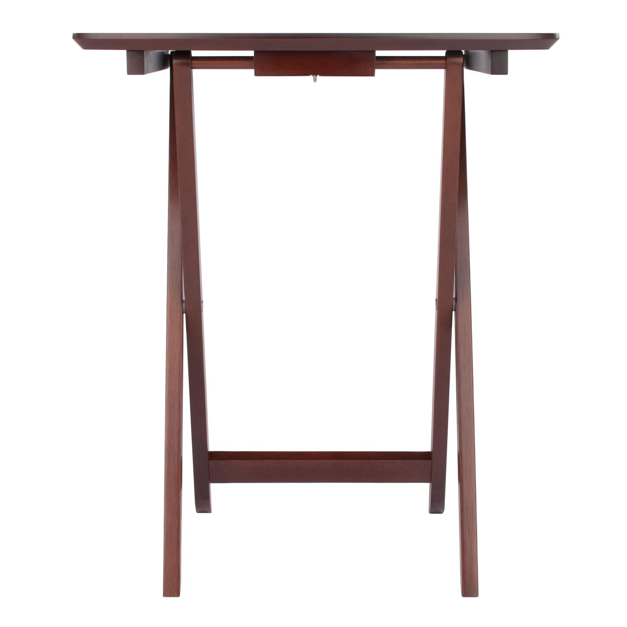 Ergode Wood Cade 2-Piece Oversized Snack Tables - Foldable Coffee Tables for Living Room, Patio & Bedroom - Dark Brown Wooden Side Tables with Storage Shelf - Perfect for Snacks, Drinks & Remote Control Organization