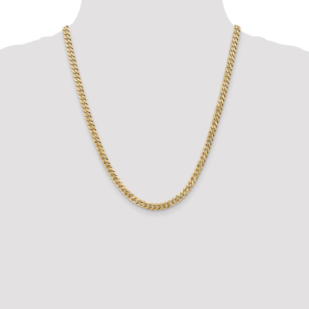 10k Yellow Gold Curb Chain Necklace 5.75mm - Elegant for Daily Wear