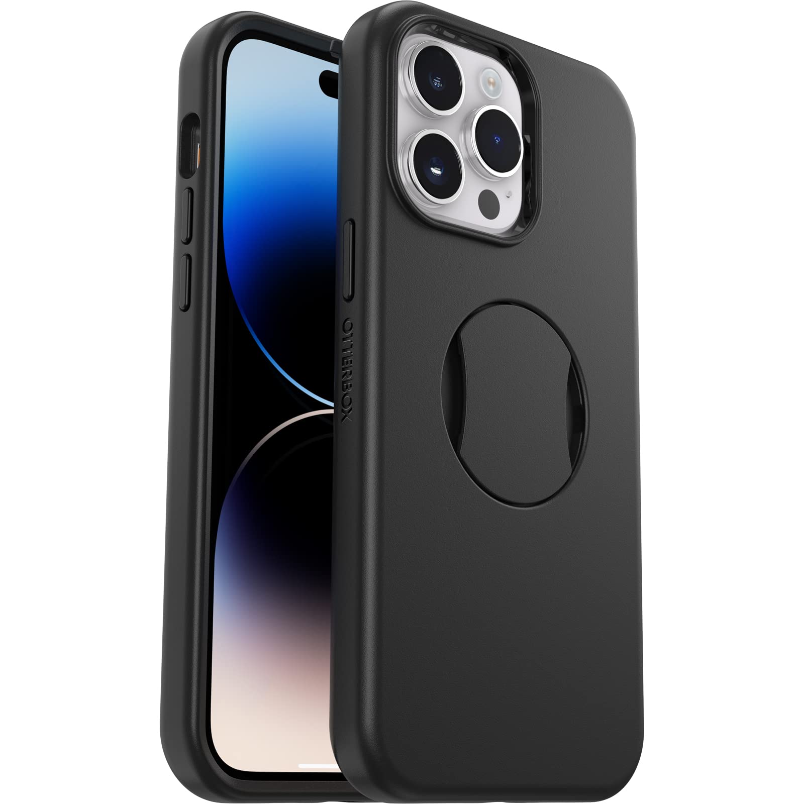 OtterBox iPhone 14 Pro Max OtterGrip Symmetry Series Protective Case - Slim Black Design with Built-in Grip, MagSafe Compatible, Raised Edges for Camera & Screen Protection | Perfect for Daily Use, Outdoor Activities & Travel