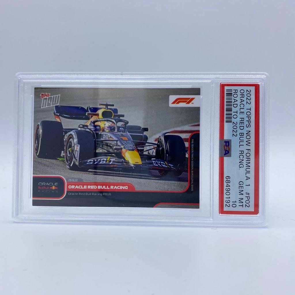 PSA 10 Oracle Red Bull Racing #P02 Unveil RB18 Pre-Season Barcelona - Limited Edition F1 Collectible for Motorsport Fans & Display