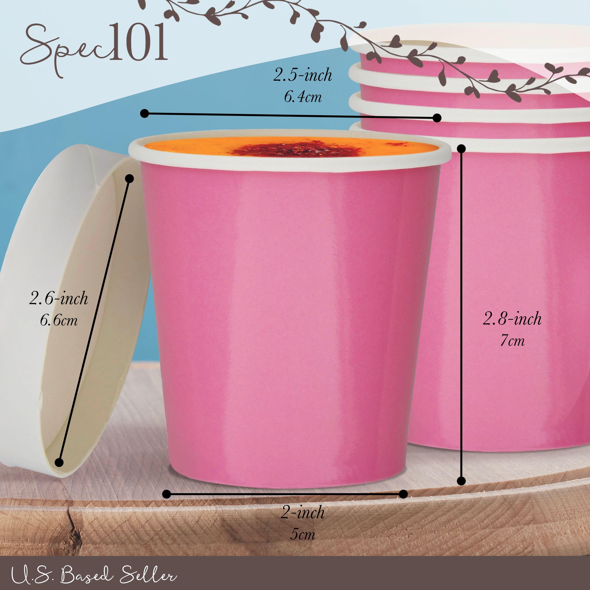 Colorful Disposable Paper Ice Cream Cups with Lids - 40 Pack Eco-Friendly Dessert Bowls for Ice Cream, Soups, Snacks & Party Serving | Perfect for Birthday Parties, Picnics & Catering Events