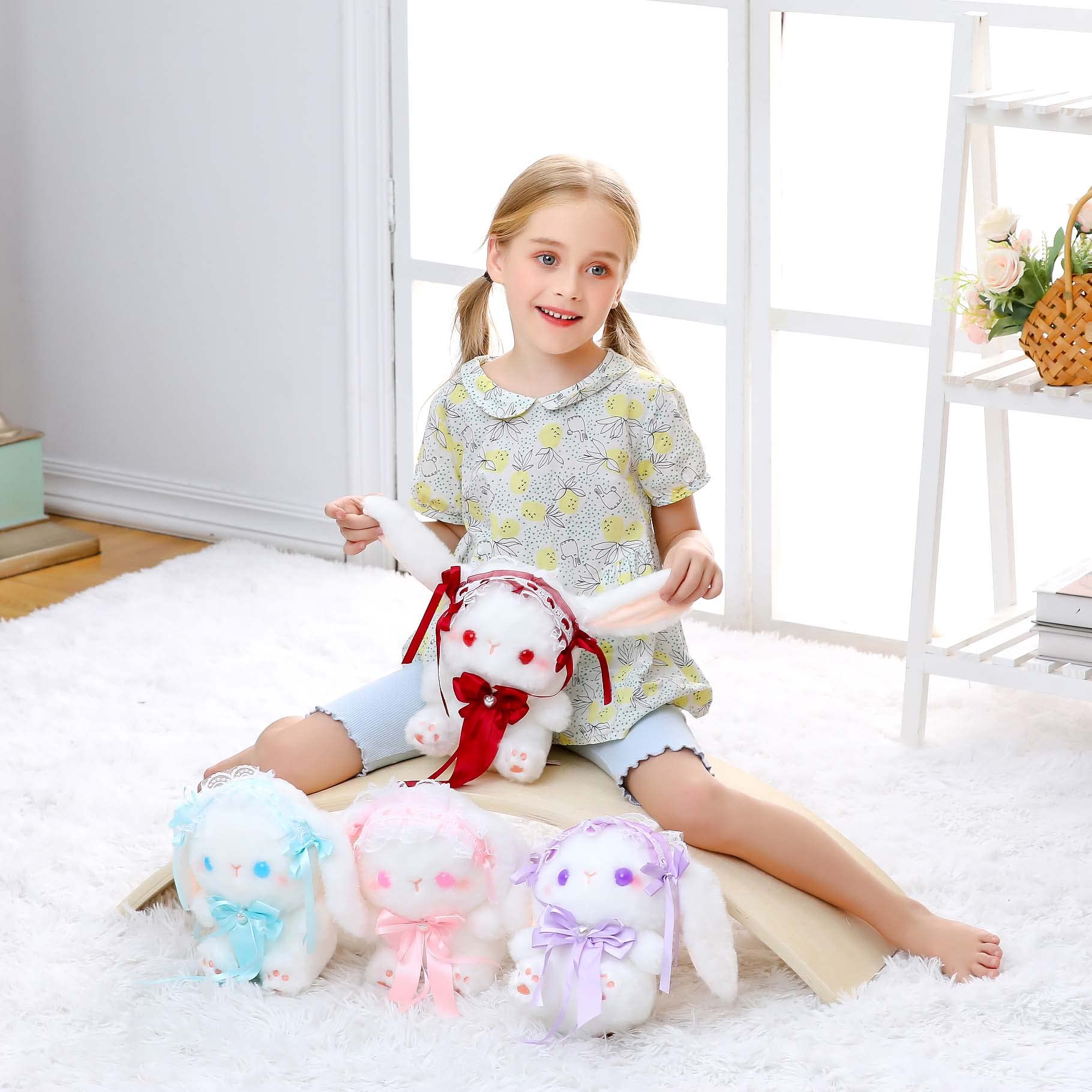 Cute 9 Inch Lolita Bunny Plush Toy - Soft Stuffed Animal Doll for Kids, Best Gift for Children (Red) - Perfect for Bedtime Cuddles, Nursery Decor & Birthday Presents