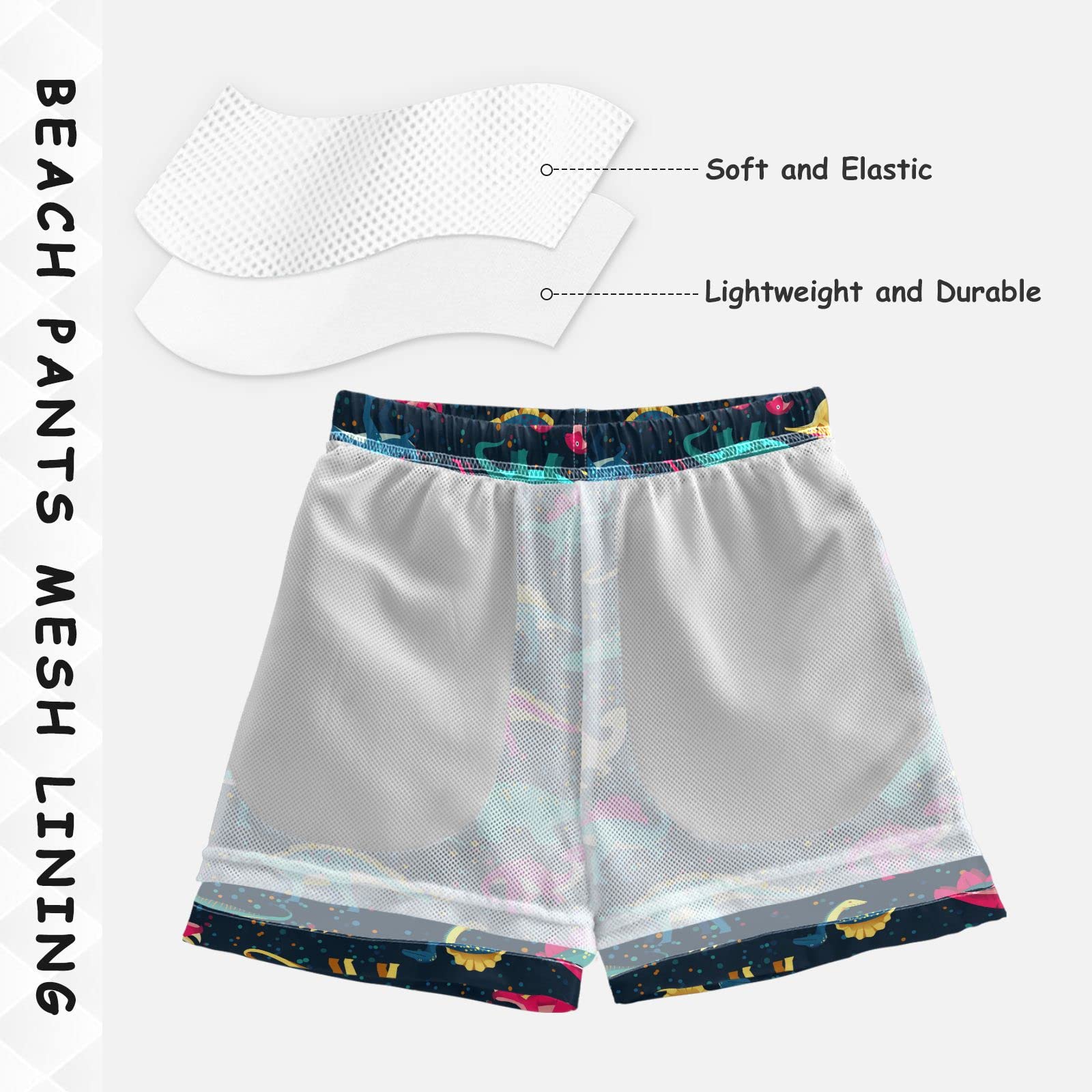 Dinosaurs Print Boys Swim Trunks - Toddler & Kids Bathing Suits for Beach, Pool & Summer Fun | 2T Swimwear Pants for Boys & Teens