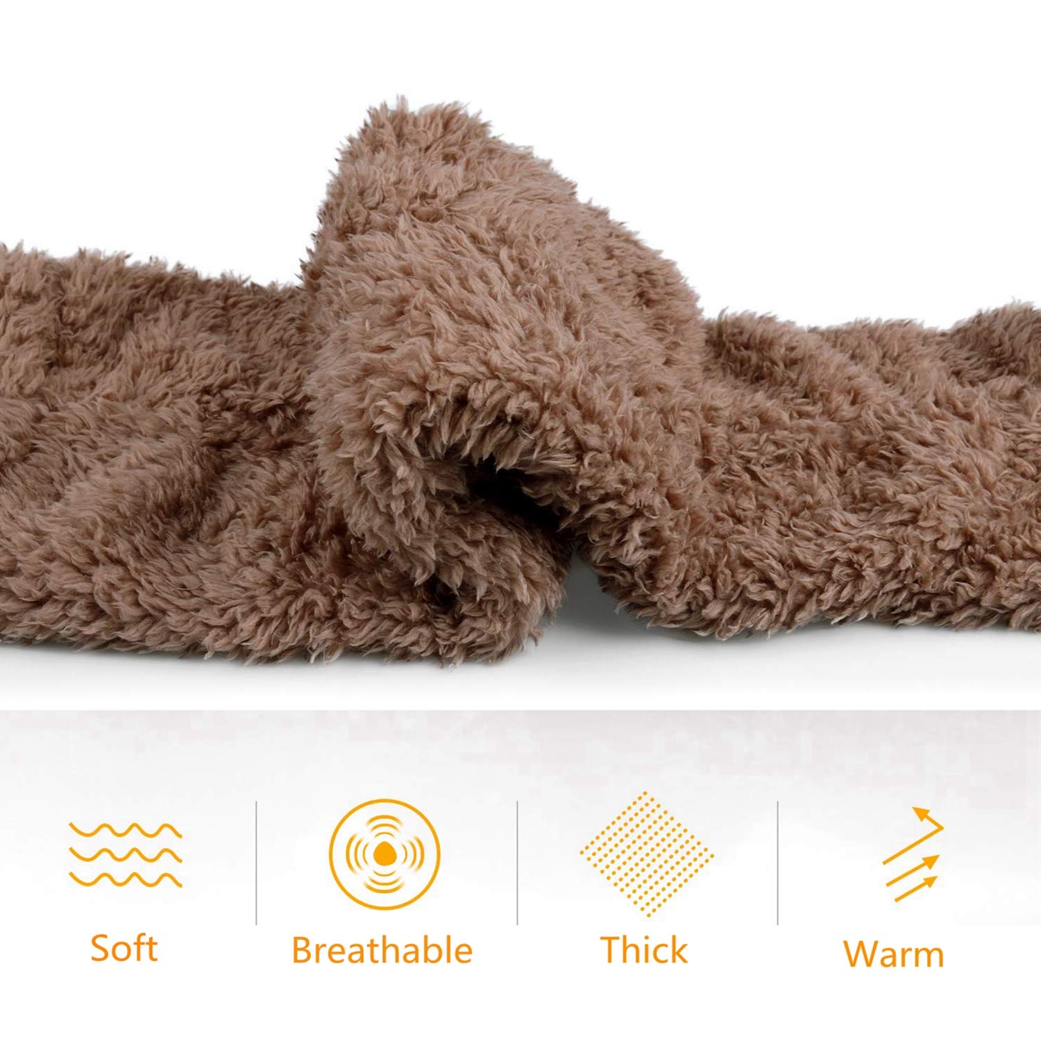 Warm Over Knee High Fuzzy Socks - Plush Long Leg Warmers for Women & Girls | Cozy Winter Home Slippers, Sleeping Socks for Cold Nights & Lounge Wear