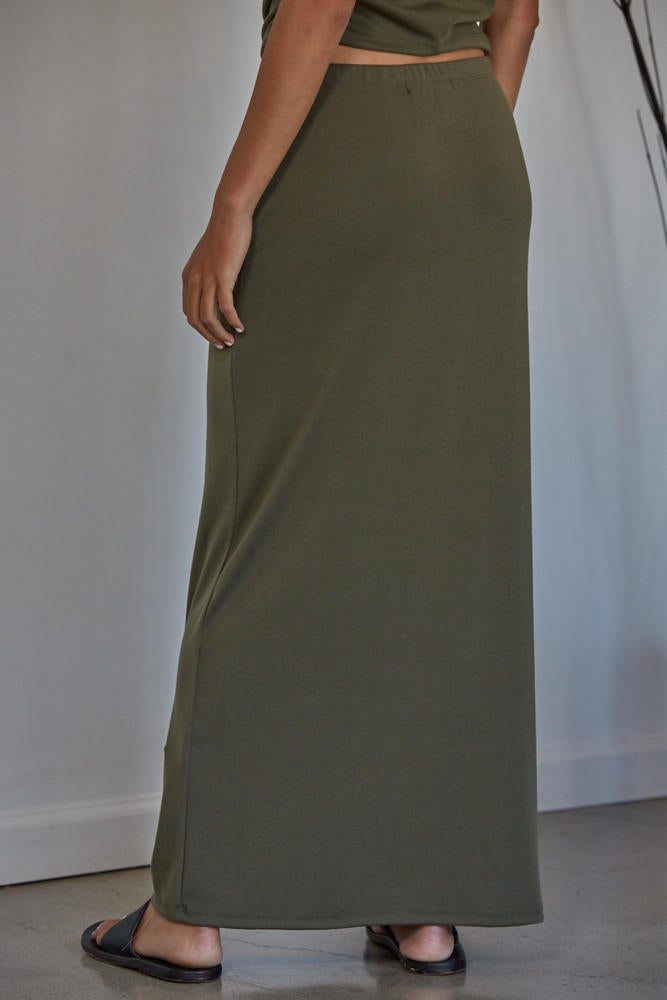 Midnight Rider Skirt for Women - Olive Green High Waist Flowy Maxi Skirt | Boho Chic Summer Skirt for Beach, Vacation & Casual Outfits