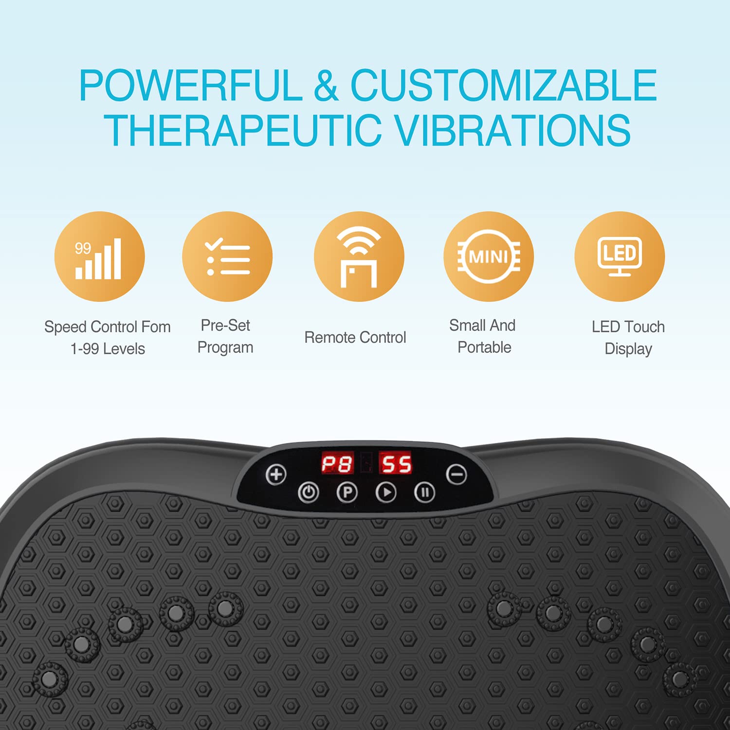 AXV Portable Vibration Plate Exercise Machine - Whole Body Workout Platform for Weight Loss, Toning & Lymphatic Drainage | Mini Vibrating Fitness Equipment for Home Gym, Wellness & Body Shaping | Perfect for Small Spaces, Post-Workout Recovery & Low-Impact Training