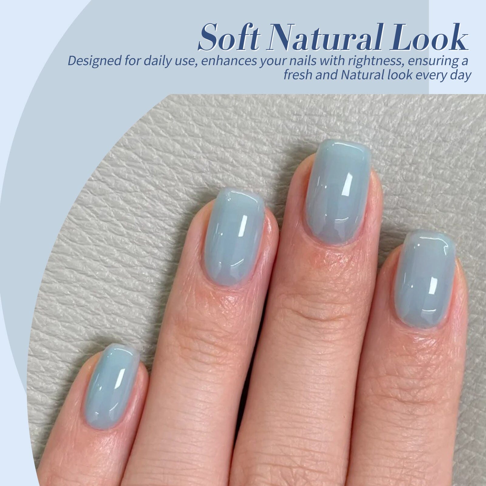 6 Colors Blue Jelly Gel Polish Set - J06 Lake Baikal 7ml - Soak Off UV LED Nail Polish for Manicure & Pedicure at Home Salon