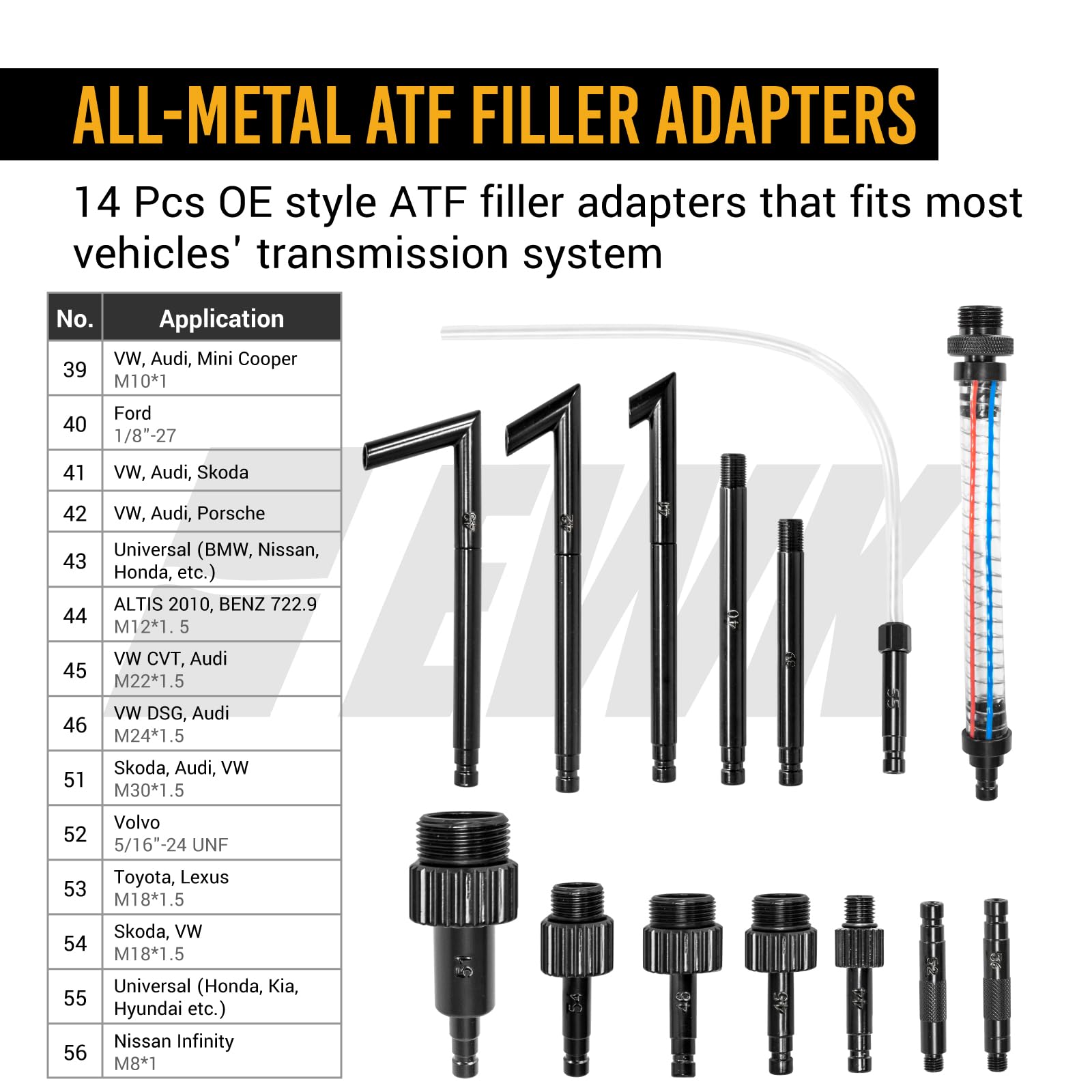 EWK Patented 10L Automatic Transmission Fluid Pump - ATF Extractor & Dispenser with 14 Adapters - Professional Fluid Changer for Car Maintenance & DIY Auto Repair