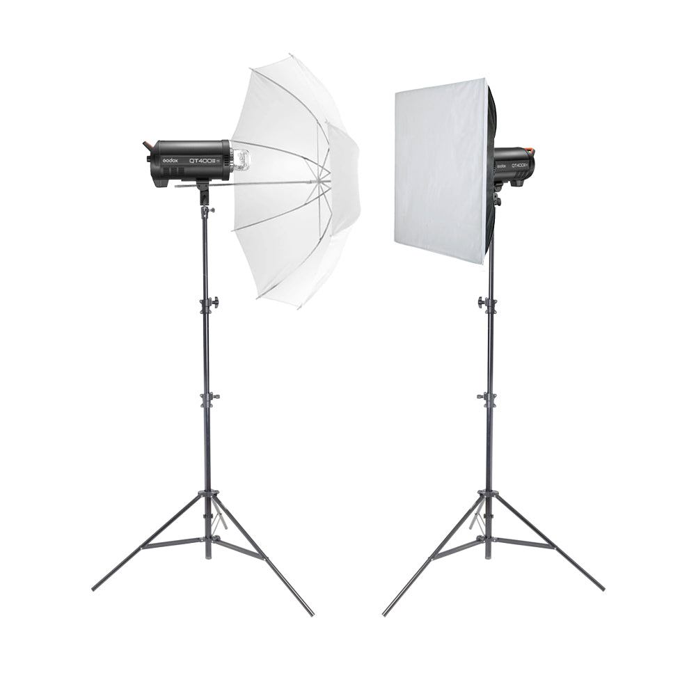 Godox QT400IIIM High-Speed Studio Flash Head Twin Lighting Kit - Professional Photography Lighting for Portraits, Product Shots & Studio Sessions