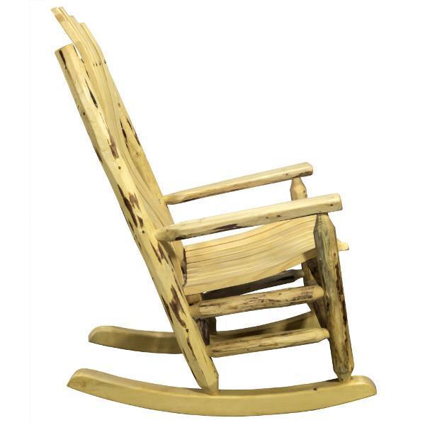 Montana Adult Log Rocker Chair - Handcrafted Wooden Rocking Chair for Living Room, Porch & Cabin - Comfortable Outdoor & Indoor Relaxation