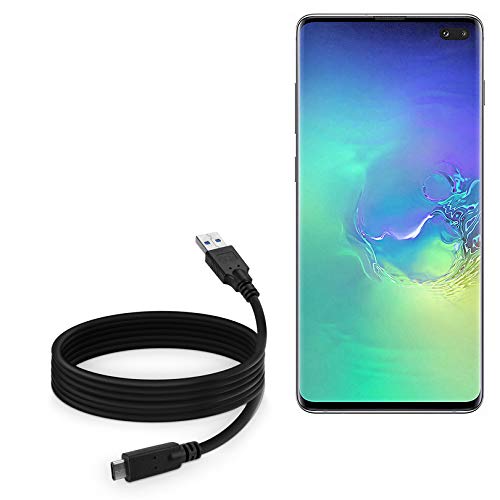 BoxWave USB 3.0 A to USB 3.1 Type C Charging & Sync Cable for Samsung Galaxy S10 Plus - 6ft Fast Charging Data Transfer Cord - Compatible with Galaxy S10+ - Perfect for Home, Office & Travel Use - Black