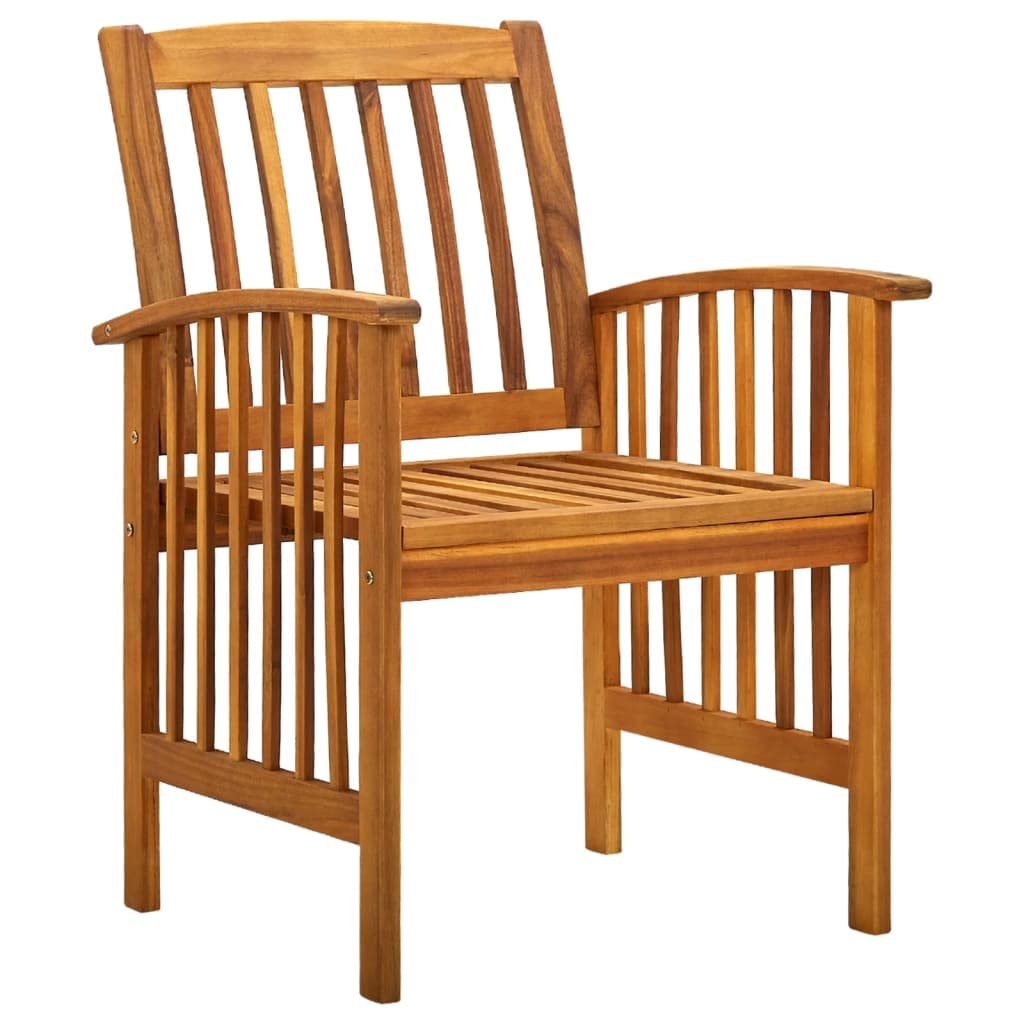 vidaXL 3-Piece Acacia Wood Patio Dining Set with Cushions - Outdoor Garden Furniture for Balcony, Backyard, Terrace | Durable Wooden Table & Chairs for Al Fresco Dining, Entertaining, and Relaxation