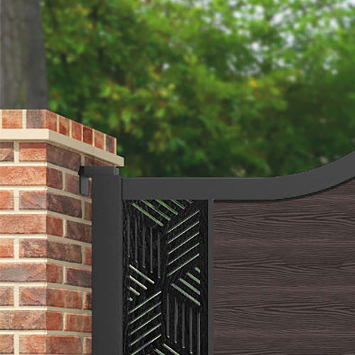 Classic Cubed Curved Top Driveway Gate - Mid Brown End Screen - Perfect for Residential & Commercial Property Security & Curb Appeal