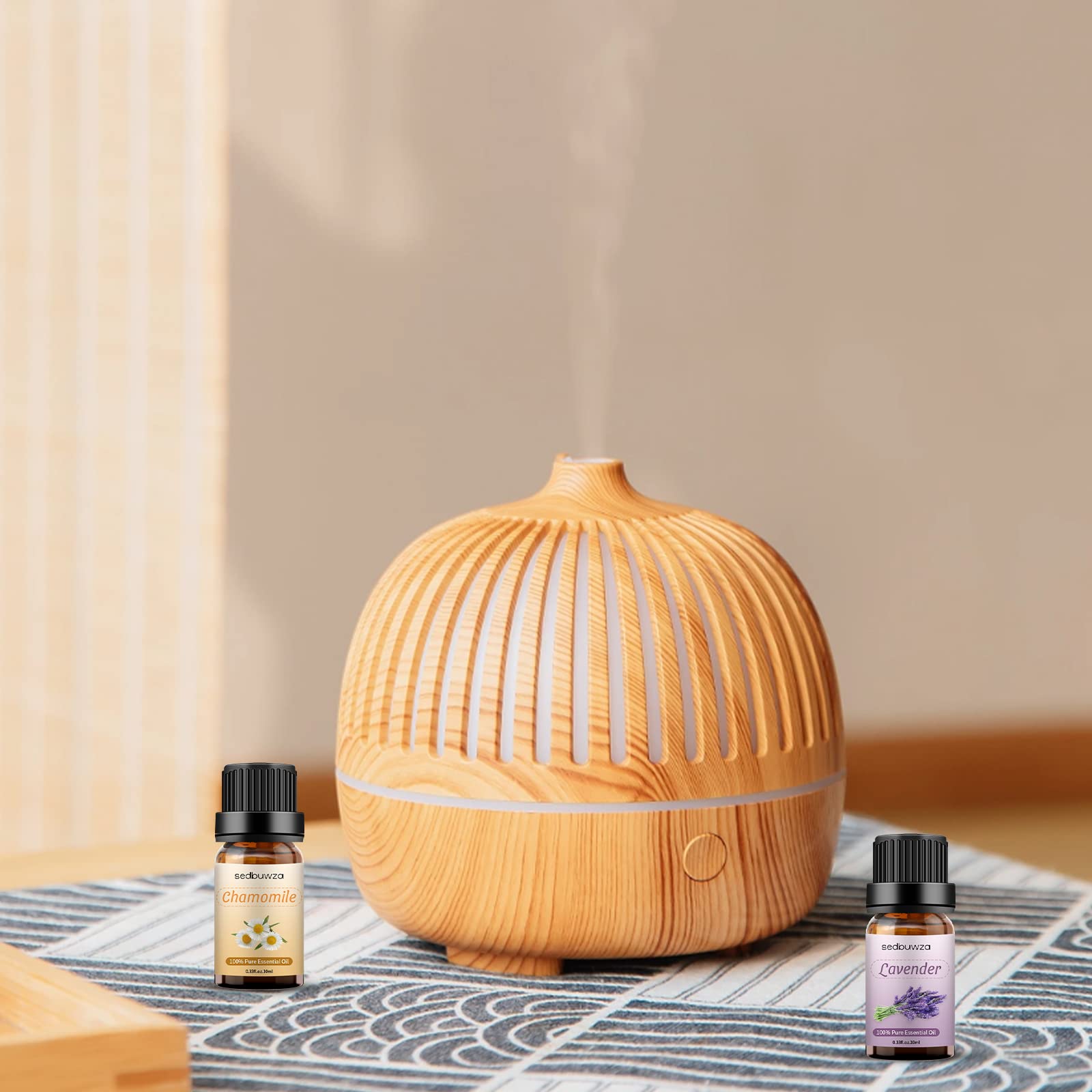 Sedbuwza Lavender Chamomile Essential Oil Set - 2 x 10ml Pure Aromatherapy Oils for Diffusers, Massage, Soap & Candle Making | Relaxing Scent for Stress Relief & Better Sleep