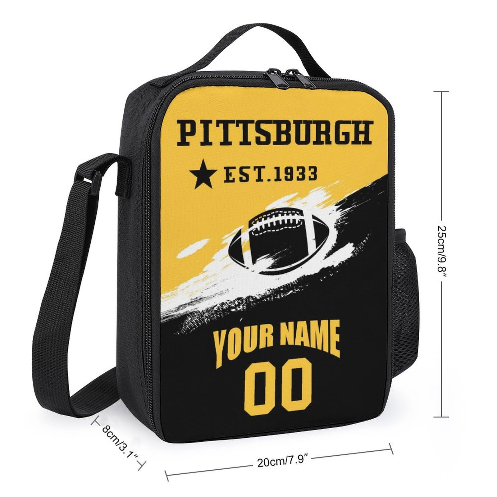 Custom Personalized Insulated Lunch Box with Name & Number - Reusable Lunch Bag for Men, Women & Boys - Perfect for School, Work & Picnics - Great Gift Idea