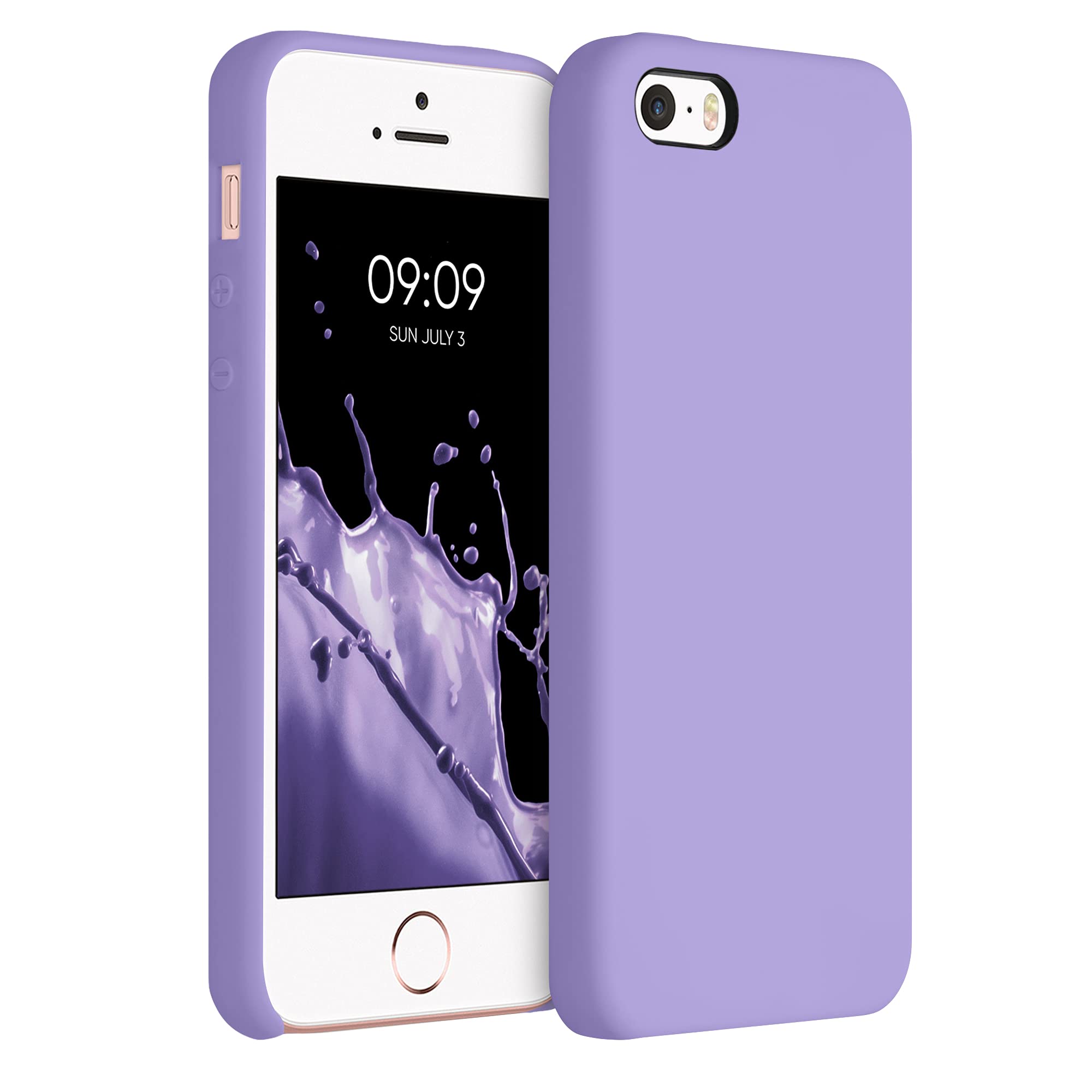 kwmobile Soft TPU Silicone Phone Case Compatible with Apple iPhone SE (1st Gen 2016) / iPhone 5 / iPhone 5S - Violet Purple Protective Cover for Everyday Use & Drop Protection