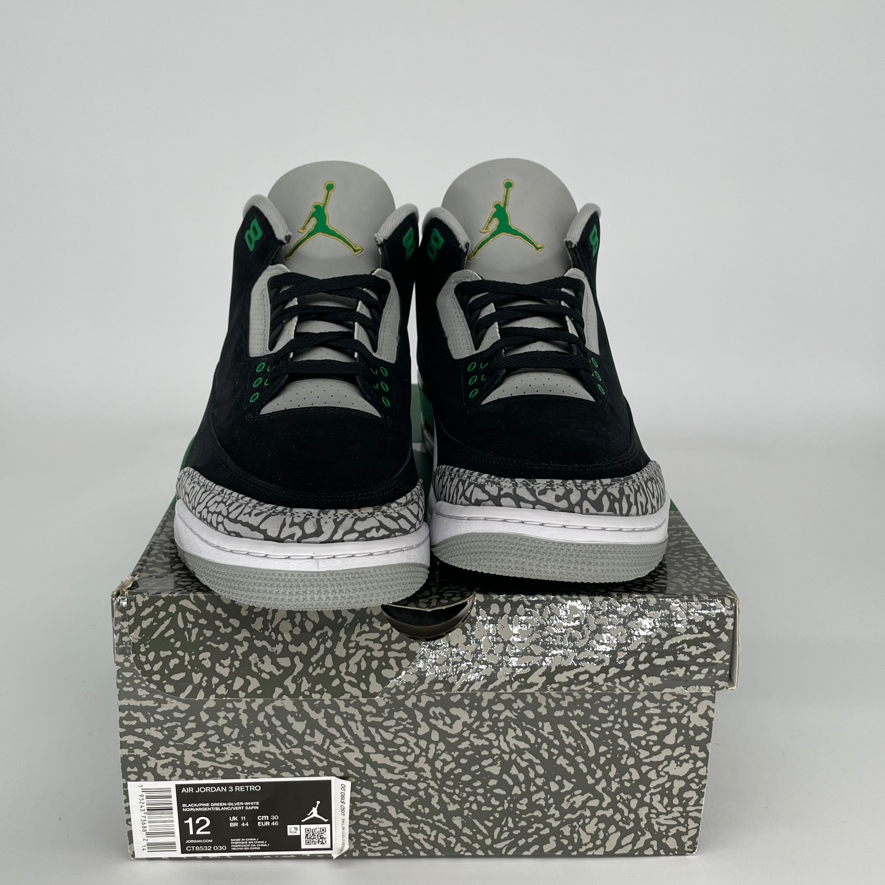 AIR JORDAN 3 Retro Pine Green Men's Basketball Shoes Size 12 - CT8532-030 - Perfect for Streetwear & Sneaker Collection