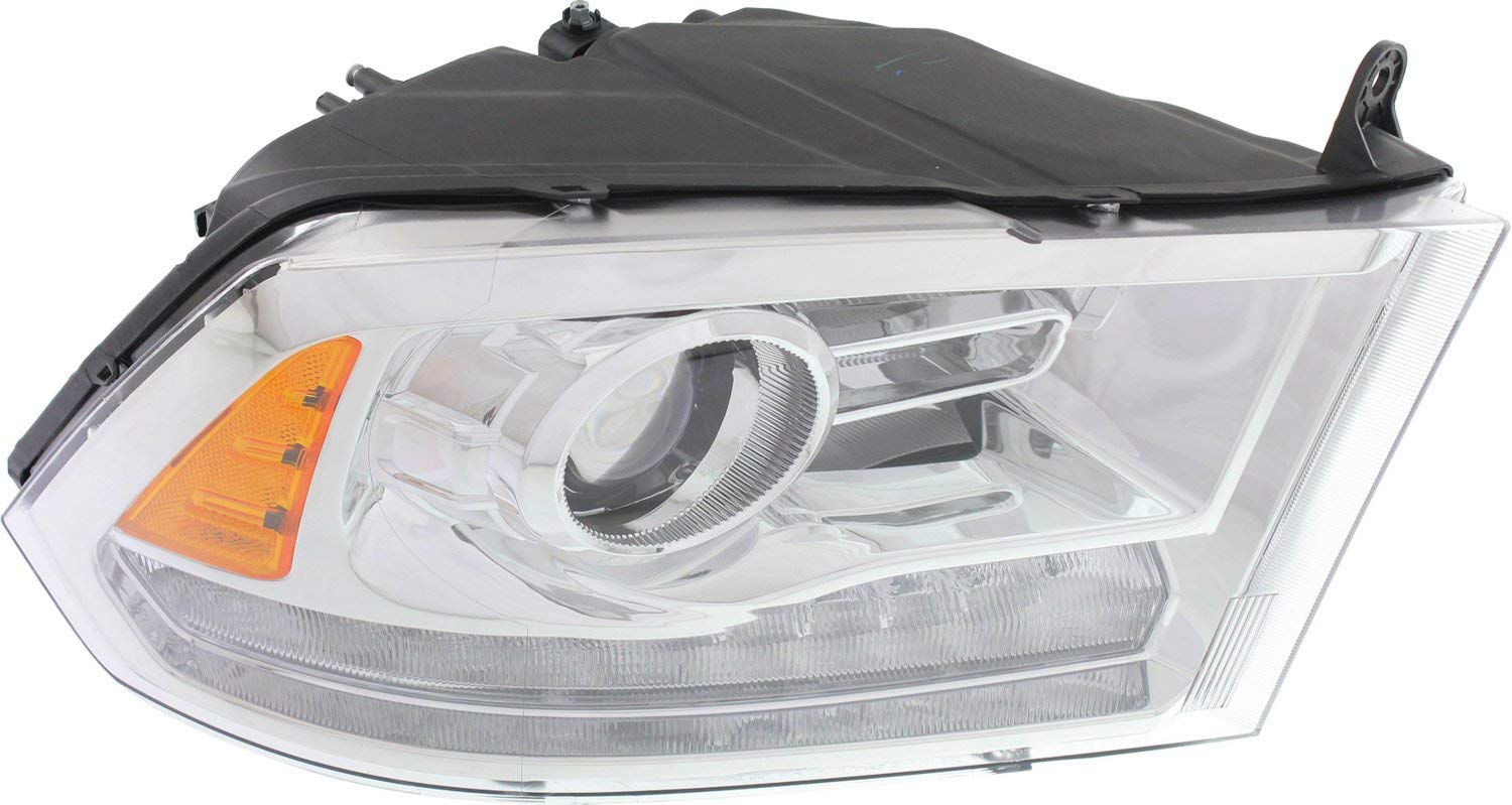 Evan Fischer Replacement Headlight Assembly for Ram 1500 2013-2015 & 2500 | Driver & Passenger Side | Halogen Projector Headlights with Bulbs | OEM# 68093216AB 68093217AB | Perfect for Night Driving & Off-Road Adventures