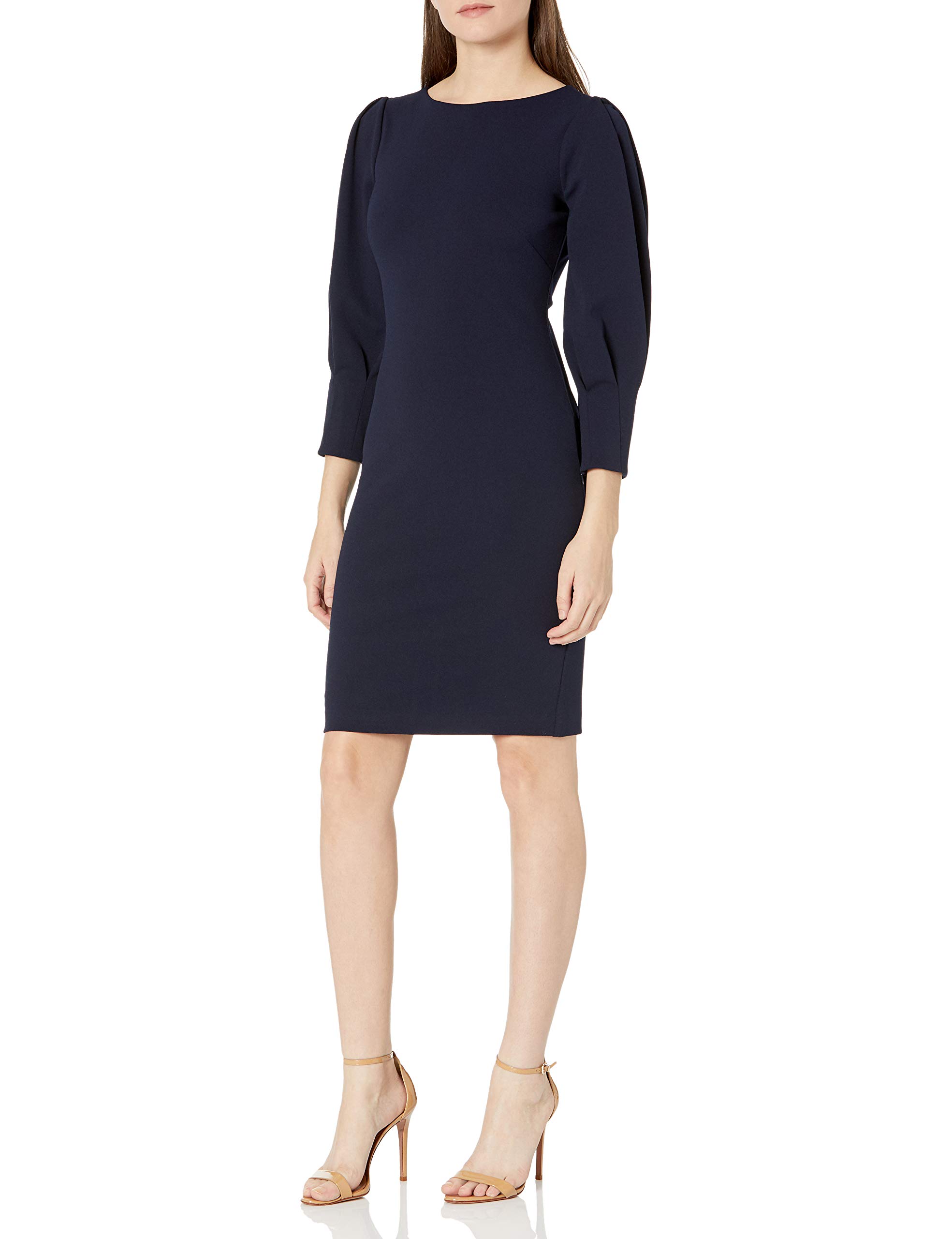 Vince Camuto Women's Textured Scuba Bodycon Dress - Slim Fit Stretchy Midi Dress for Night Out, Party & Cocktail Events