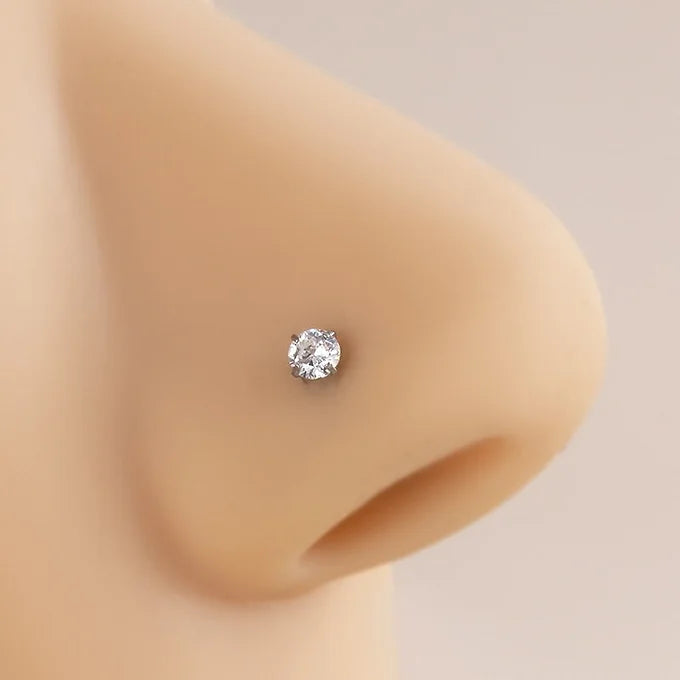Sterling Silver S-Shaped Nose Ring - Small Nose Stud Piercing Jewelry for Women | Perfect for Everyday Wear & Special Occasions | HSPJ533