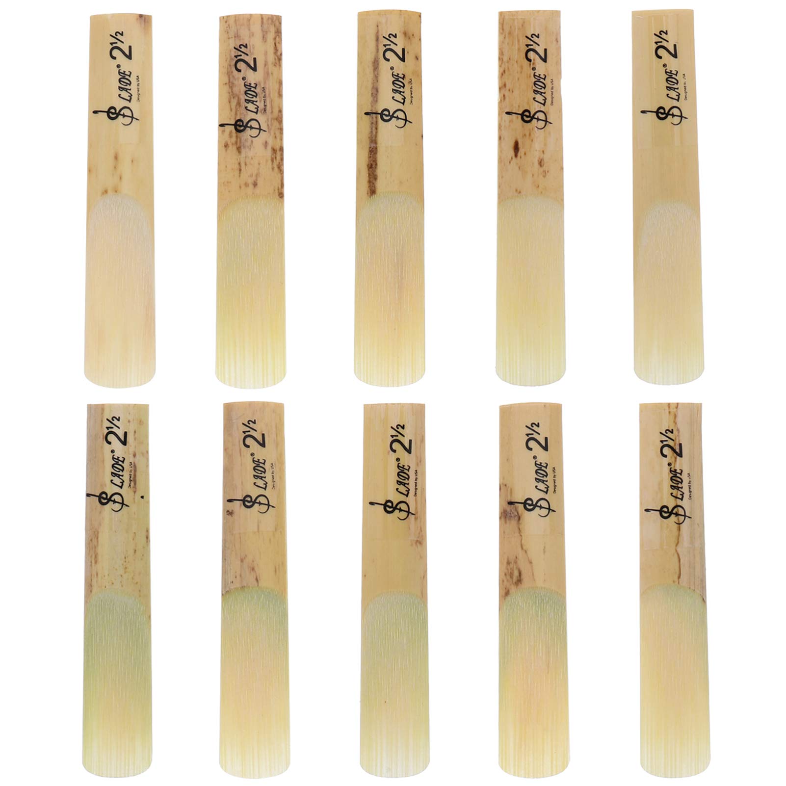 Premium 10-Pack MILISTEN 2.5 Strength Bamboo Saxophone Reeds - Professional Clarinet & Saxophone Accessories for Jazz, Classical & Band Performances