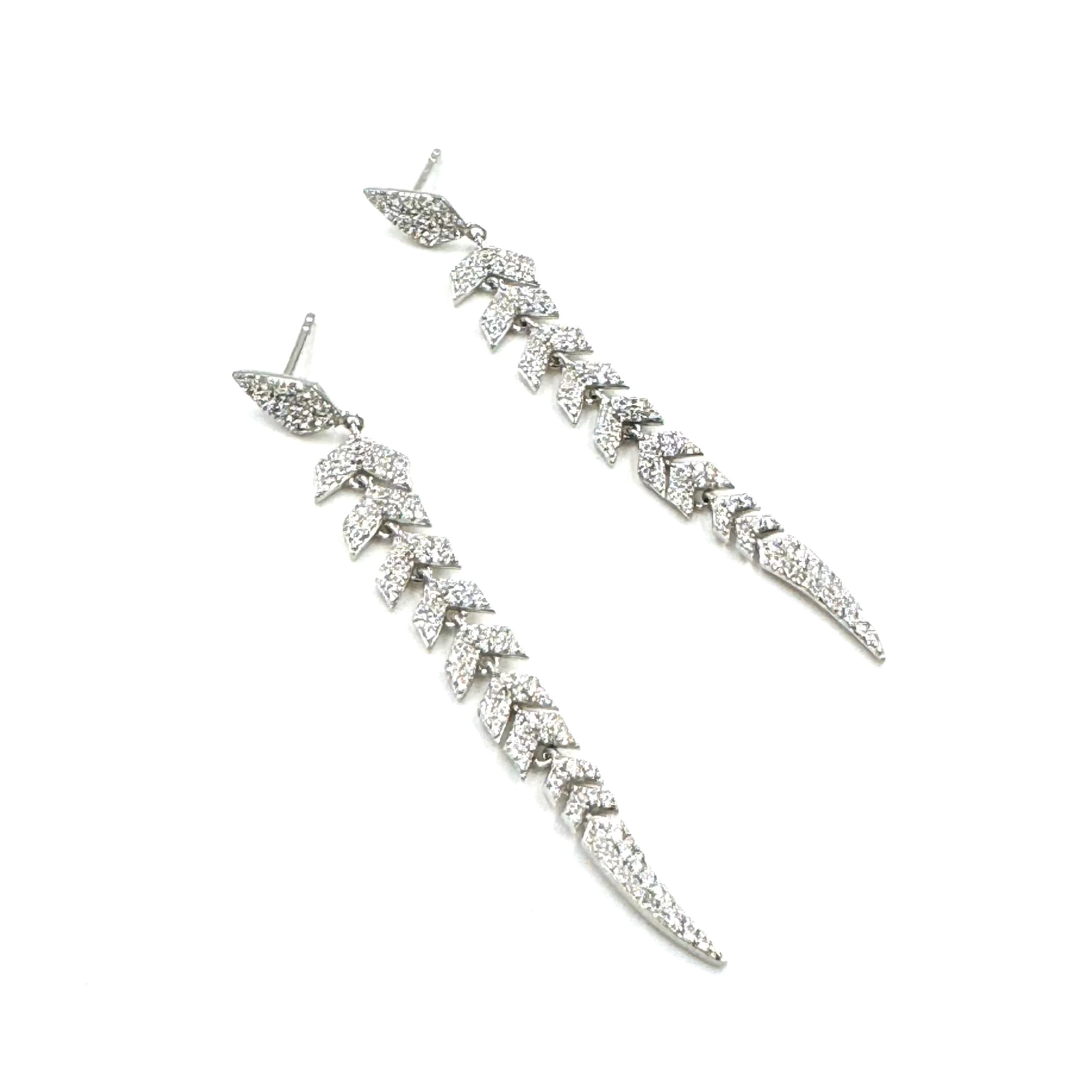 Sterling Silver CZ Leaf Design Earrings for Women - Elegant Ashley Gold Jewelry for Parties, Weddings & Everyday Wear